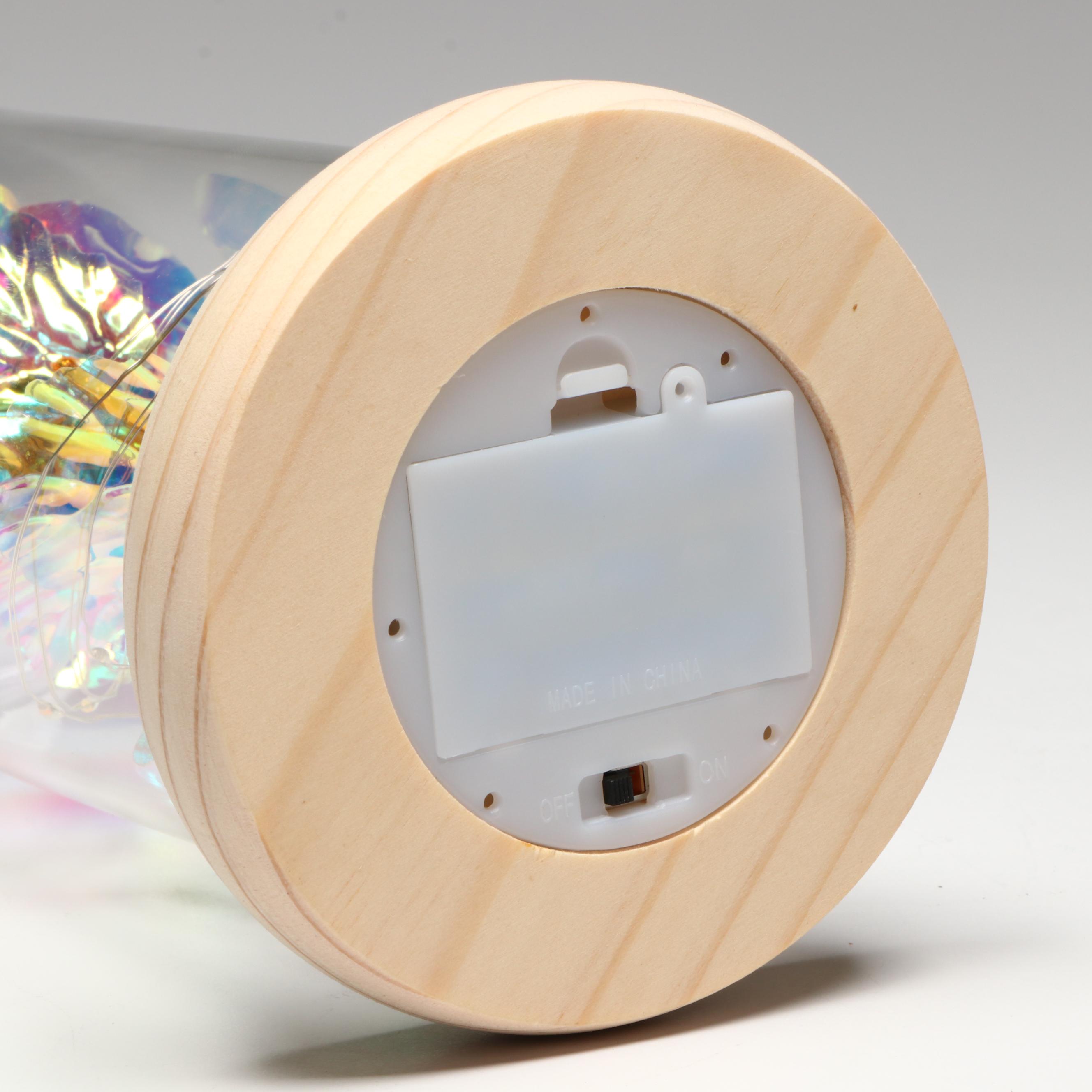 "Love Forever" Pink Illuminated Butterfly Rose