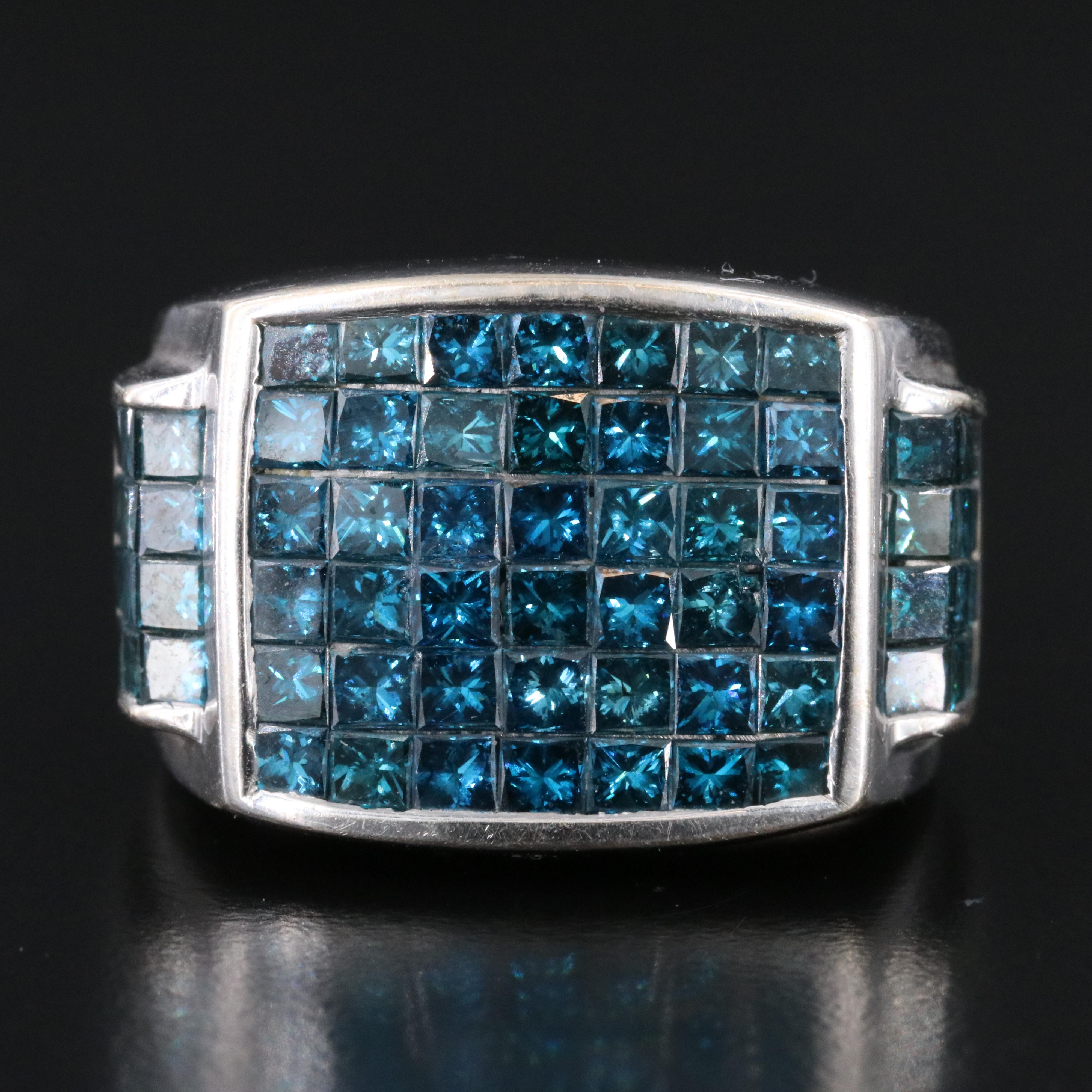 18K 6.07 CTW Lab Grown Fancy Blue Diamond Ring