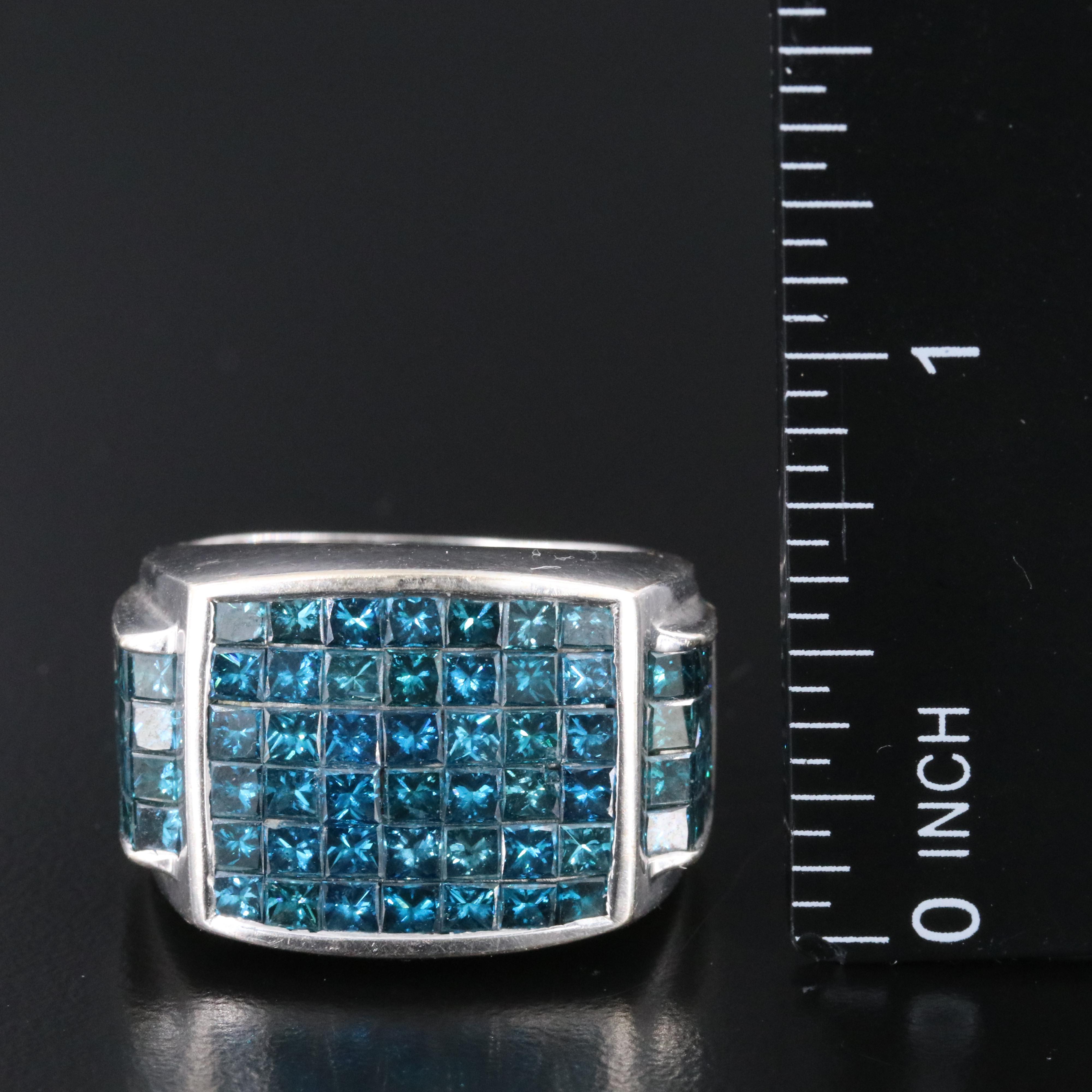 18K 6.07 CTW Lab Grown Fancy Blue Diamond Ring