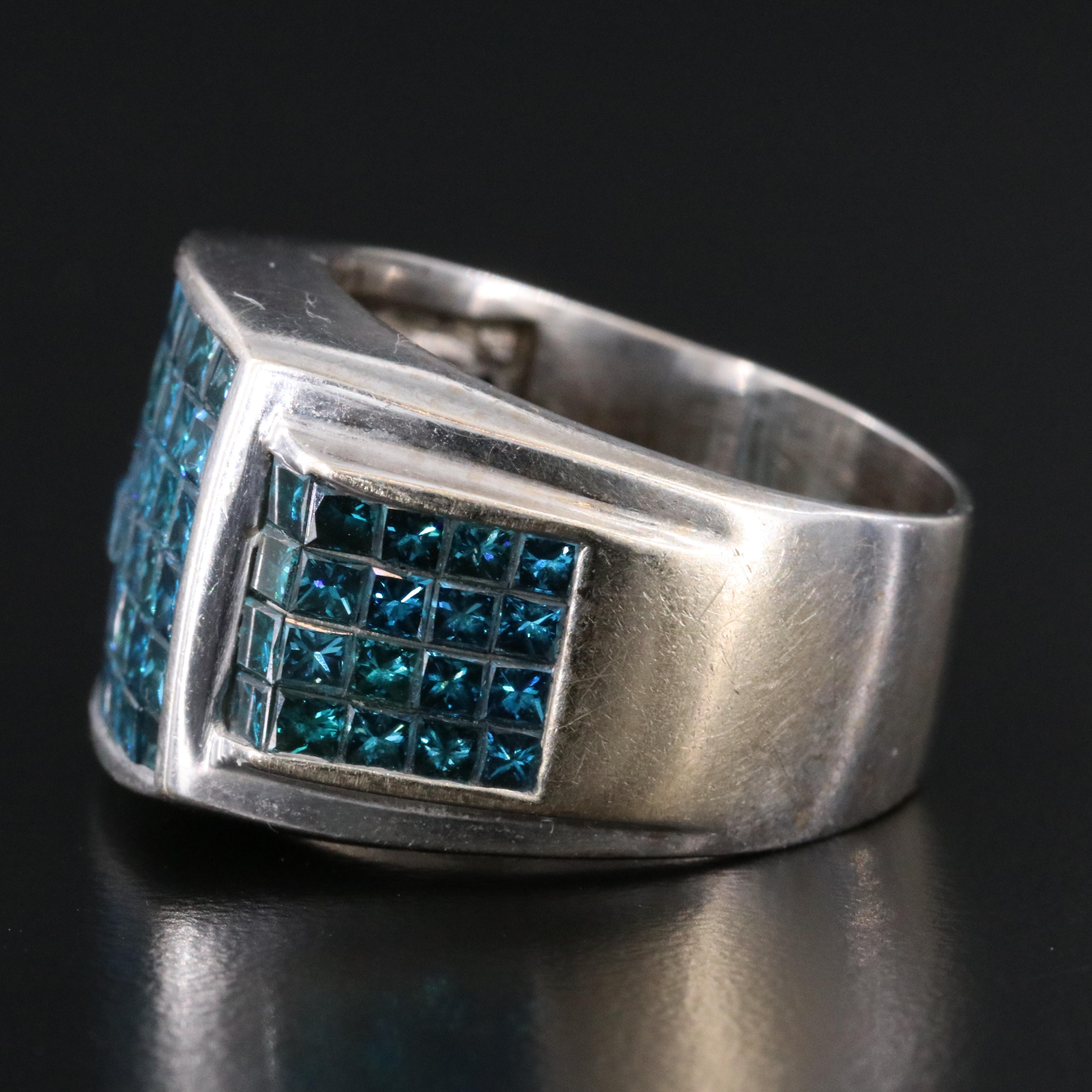 18K 6.07 CTW Lab Grown Fancy Blue Diamond Ring