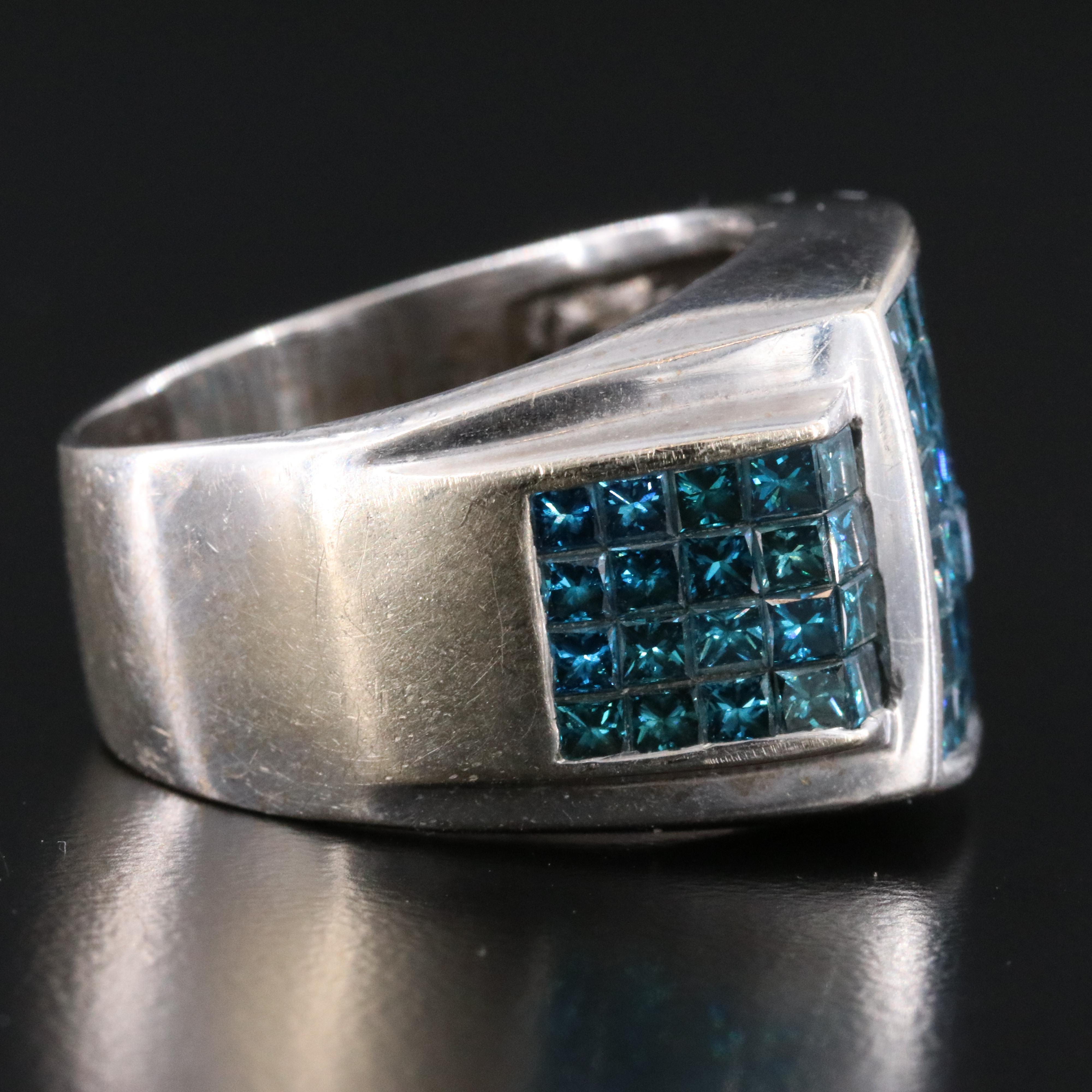 18K 6.07 CTW Lab Grown Fancy Blue Diamond Ring