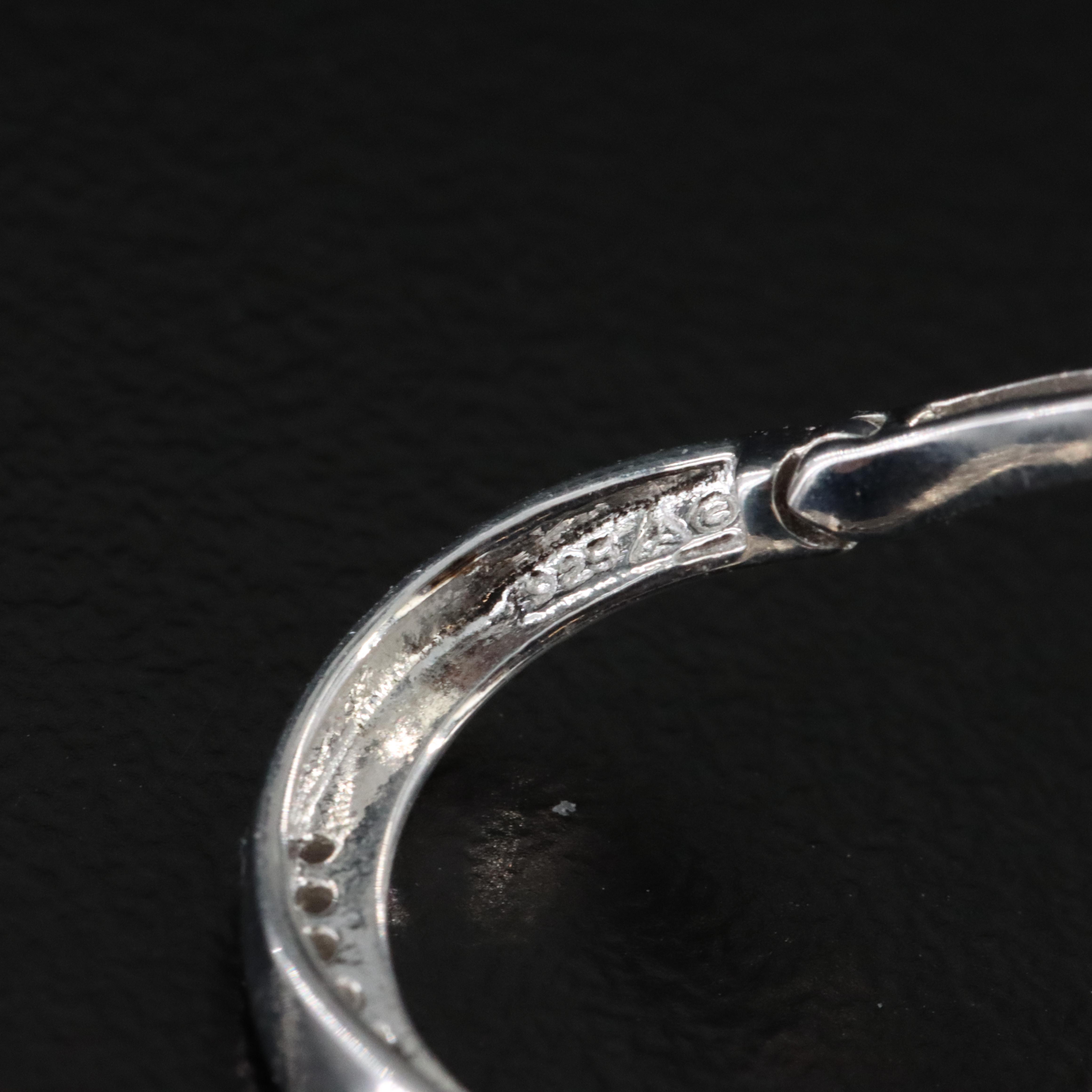 Sterling and Diamond Contoured Hoop Earrings Including Fancy Blue Diamonds