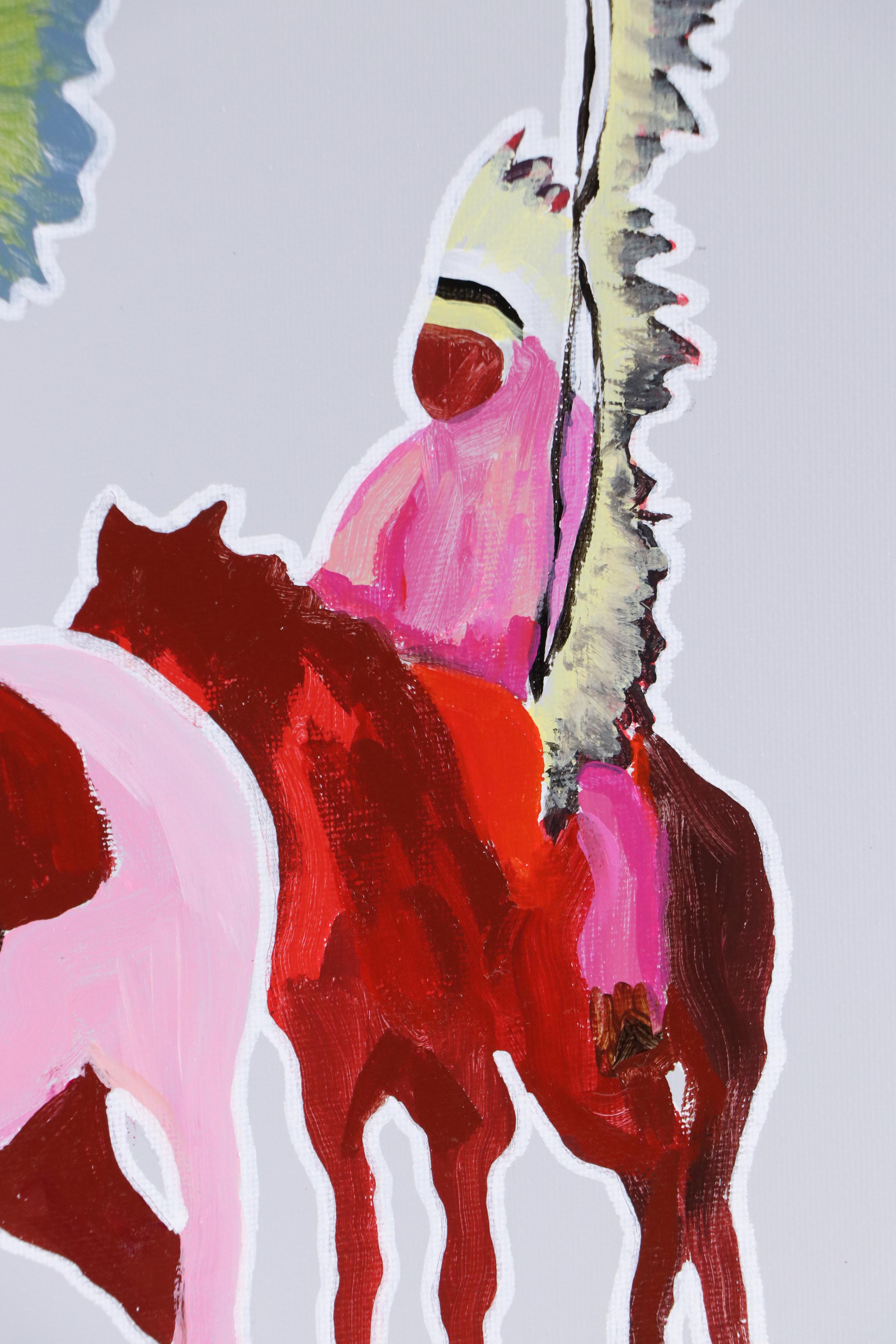 Joshua Ramsey Stylized Acrylic Painting of Native Americans "Ancestors #11"