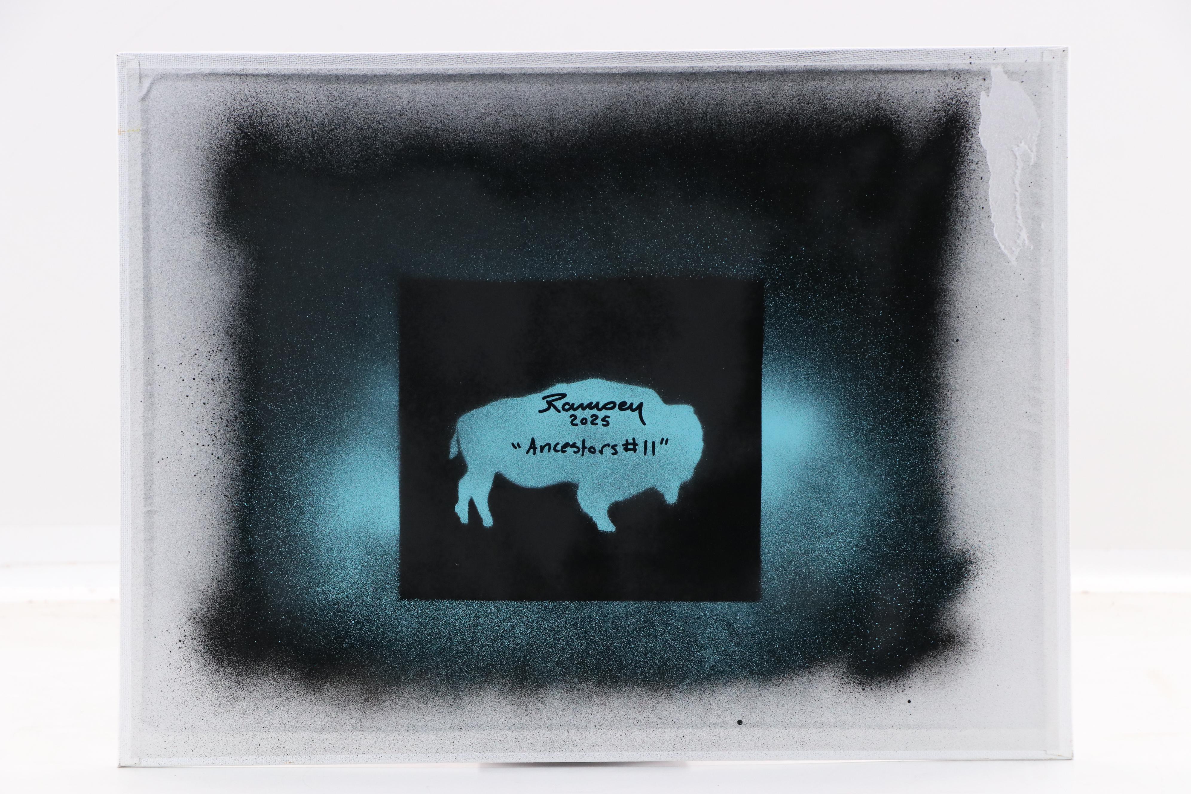 Joshua Ramsey Stylized Acrylic Painting of Native Americans "Ancestors #11"