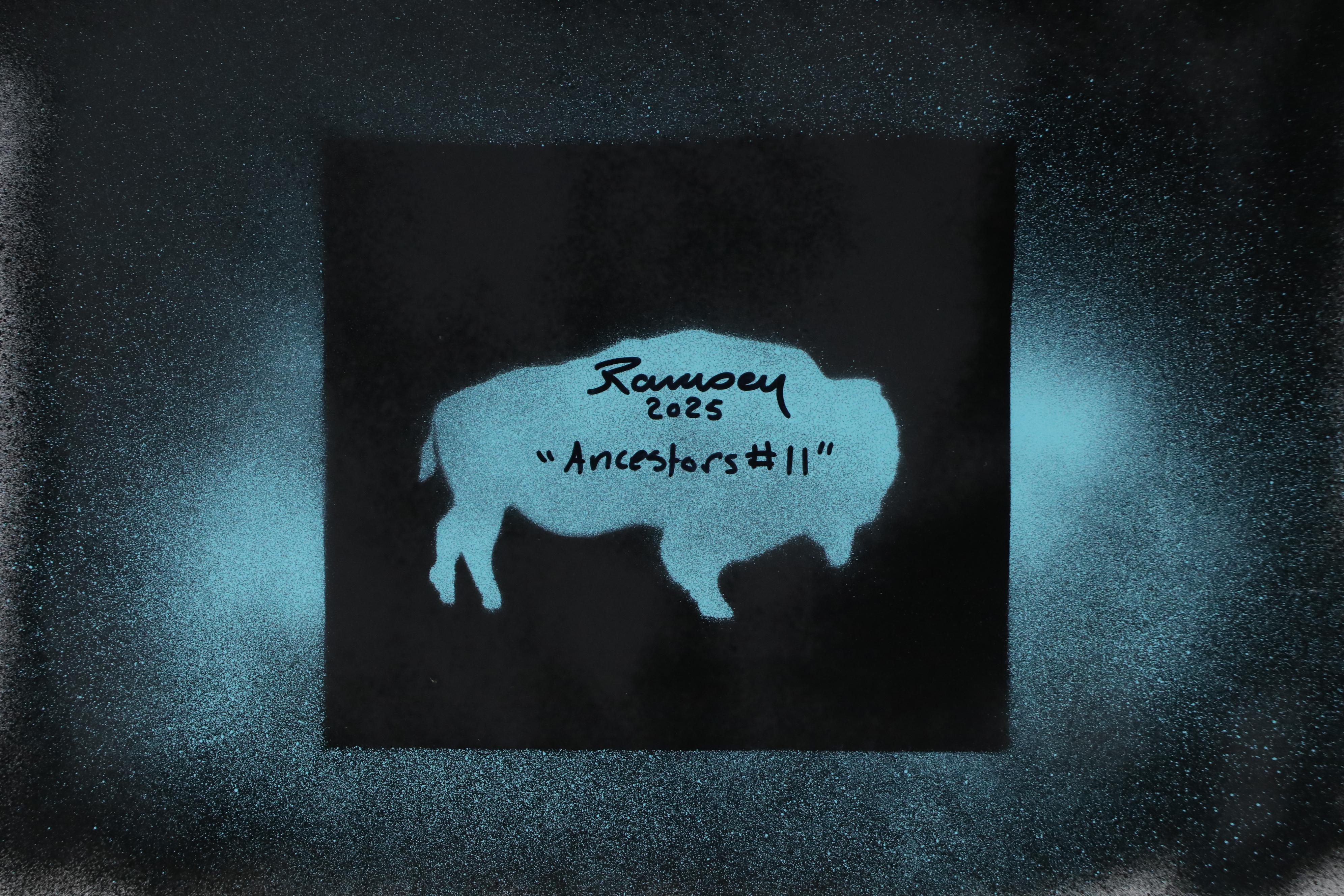 Joshua Ramsey Stylized Acrylic Painting of Native Americans "Ancestors #11"