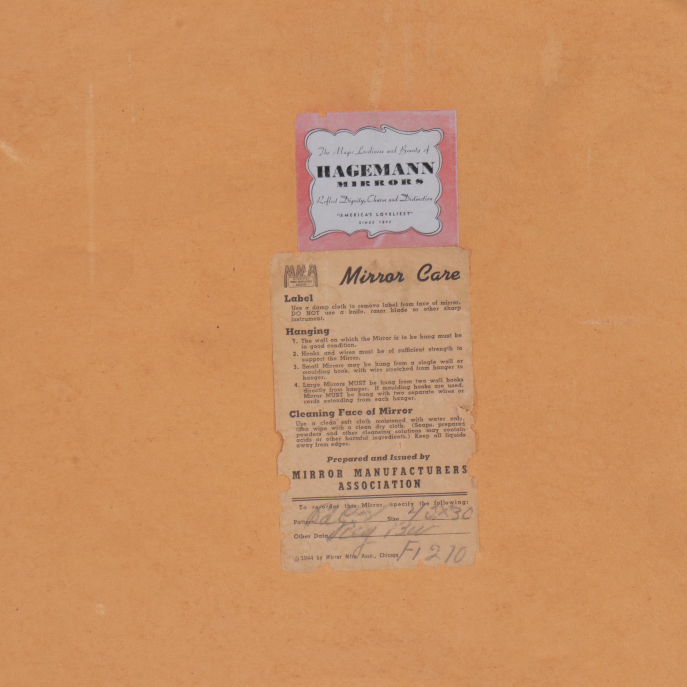 Hagemann Mirrors Vintage Wall Mount Mirror