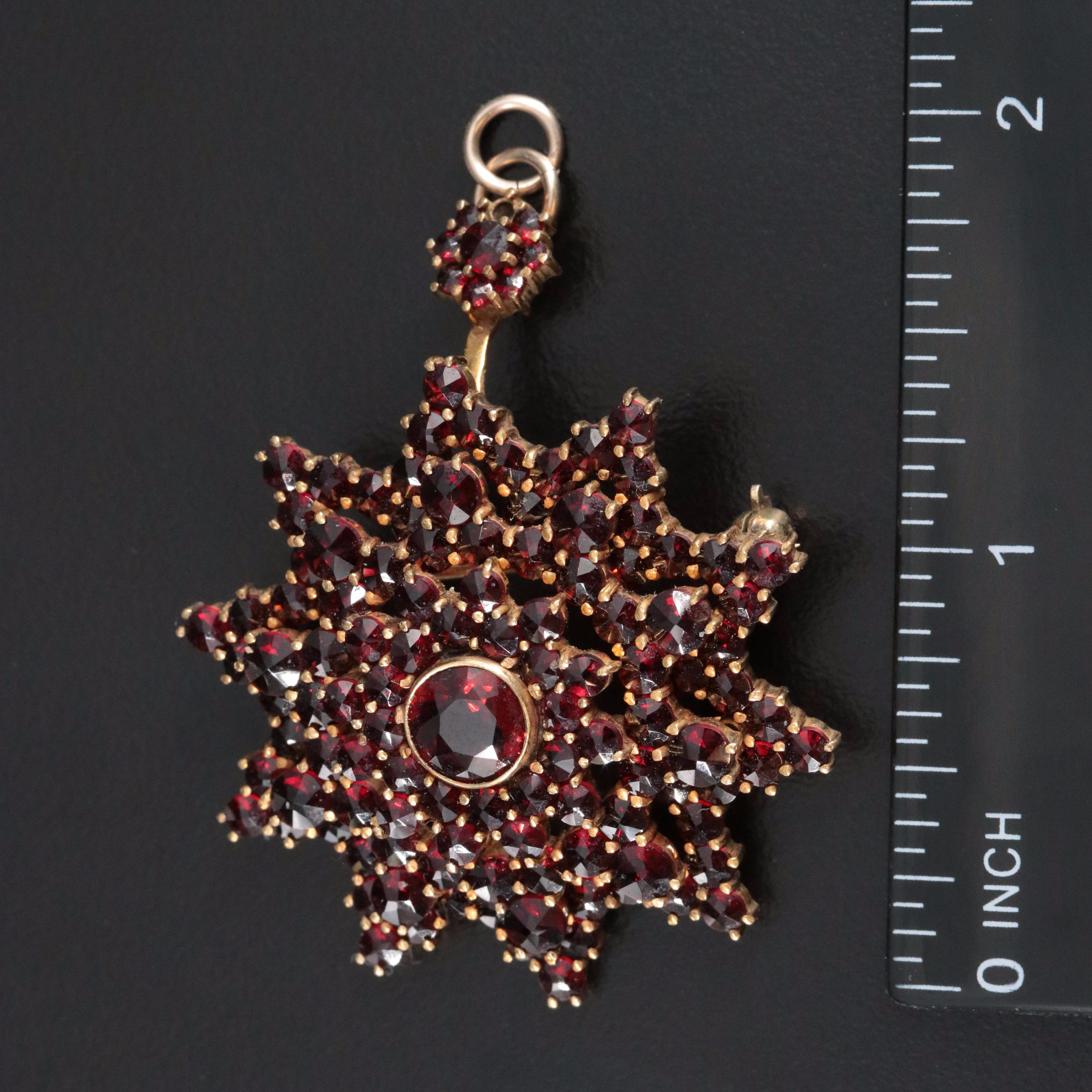 Vintage Garnet Earrings and Convertible Brooch
