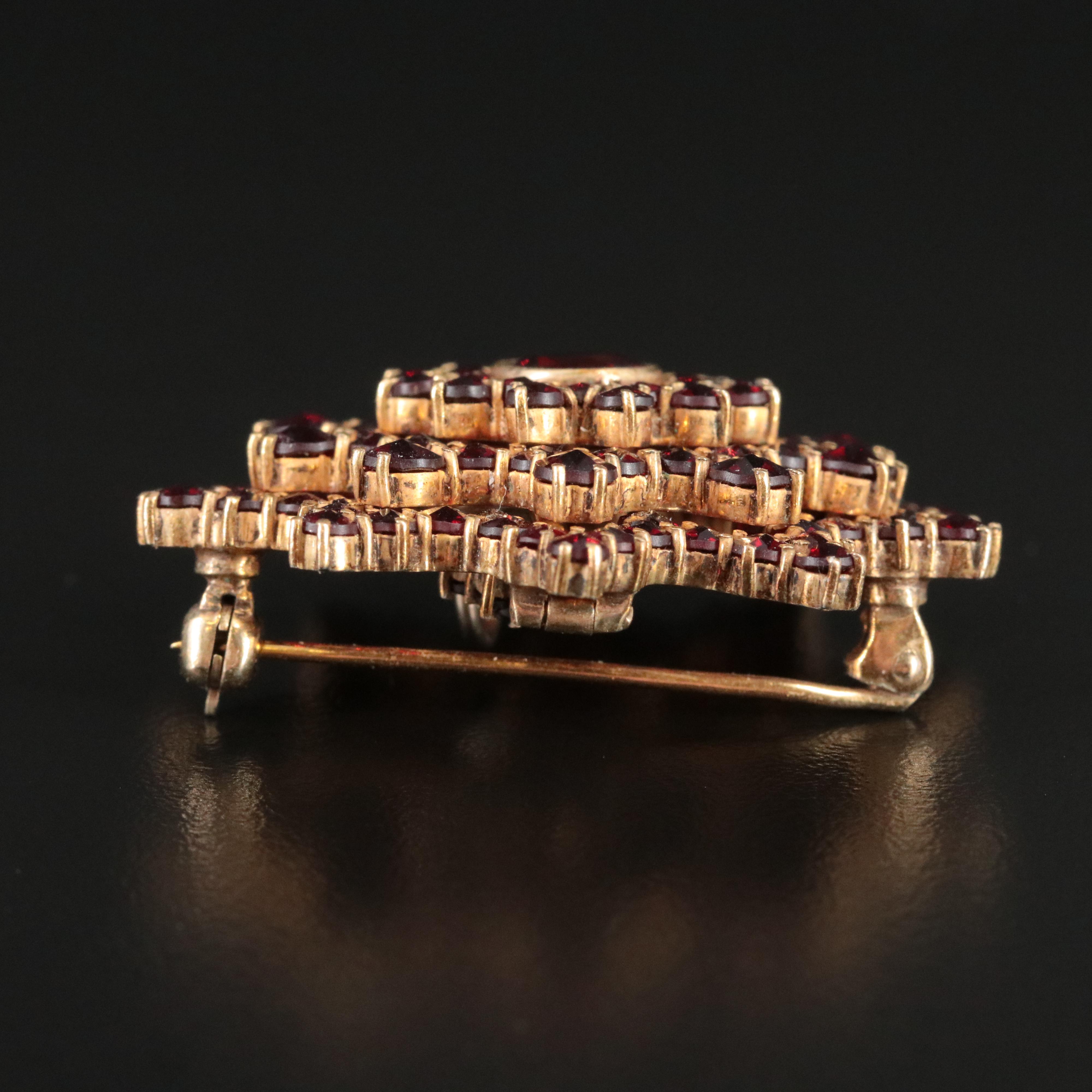 Vintage Garnet Earrings and Convertible Brooch