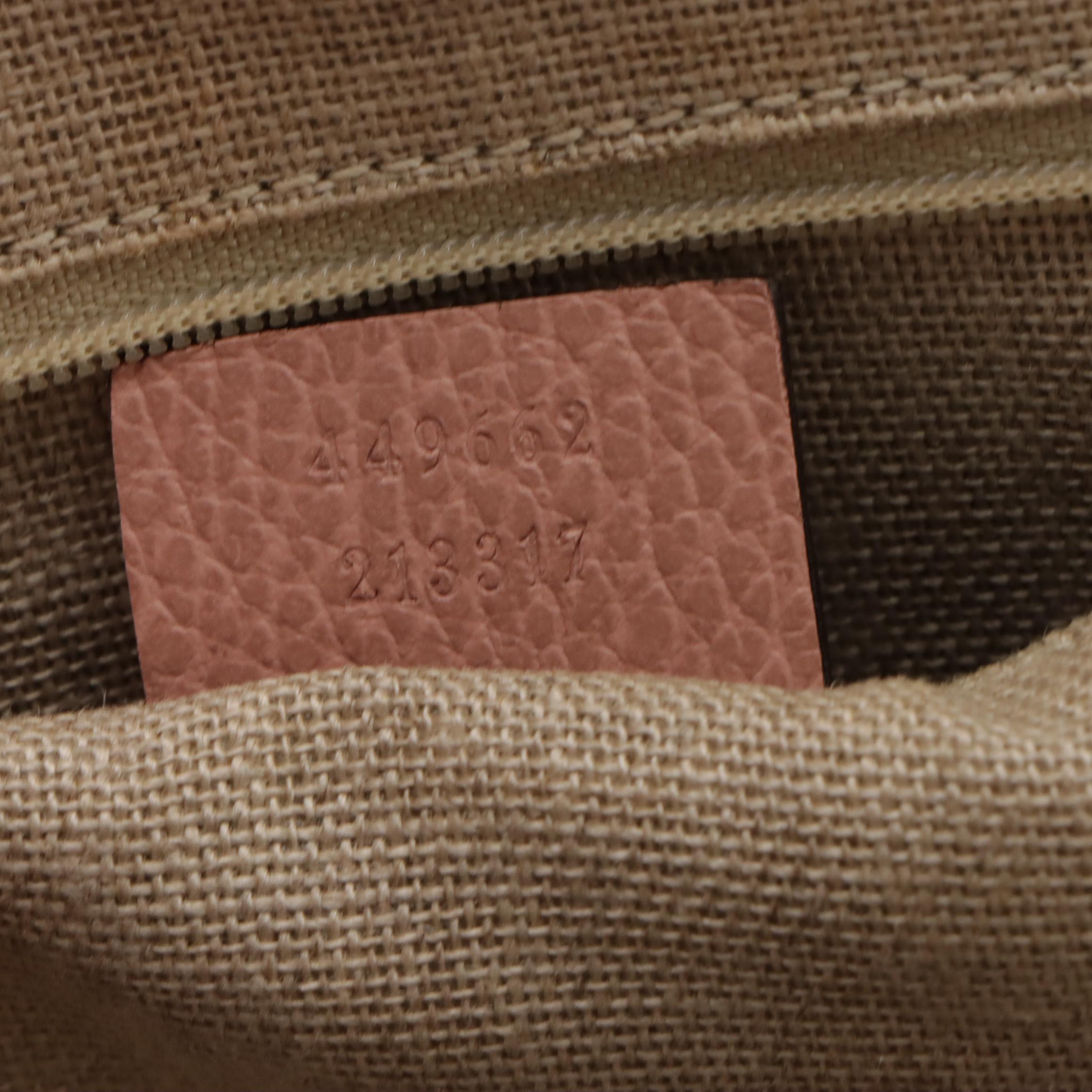 Gucci Domed Zip-Around Two Way Bag in Blush Pink Grained Calfskin Leather