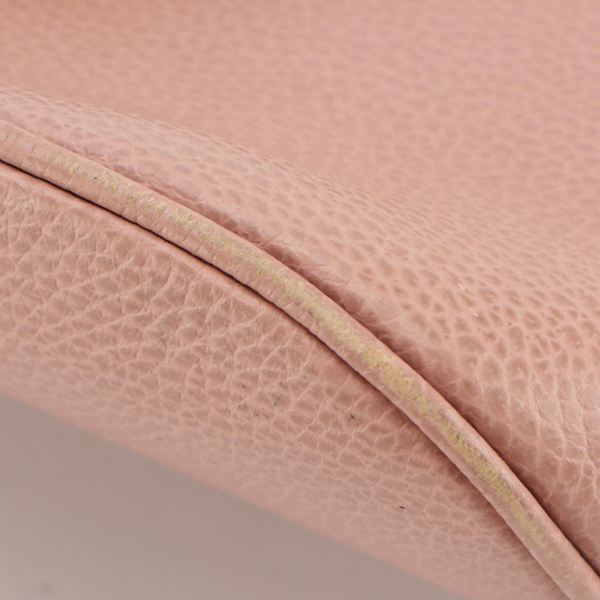 Gucci Domed Zip-Around Two Way Bag in Blush Pink Grained Calfskin Leather