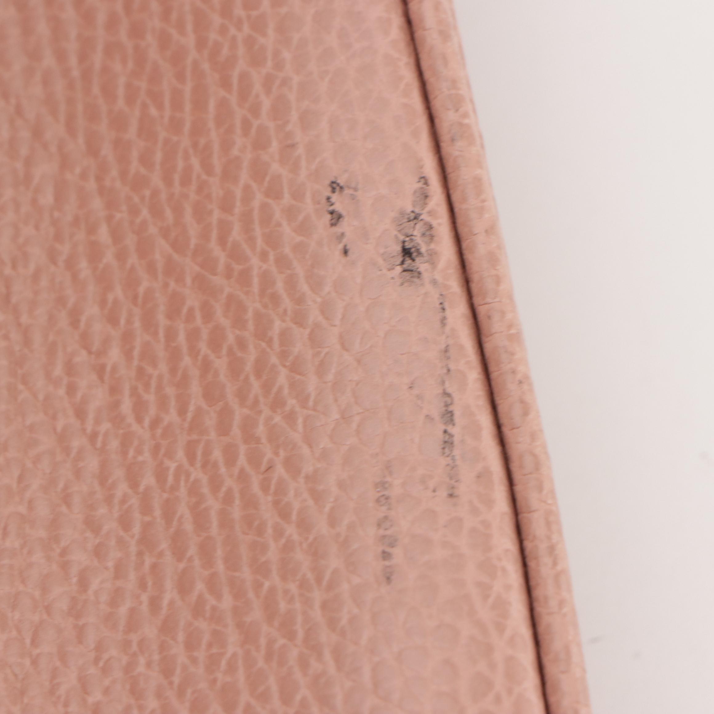 Gucci Domed Zip-Around Two Way Bag in Blush Pink Grained Calfskin Leather