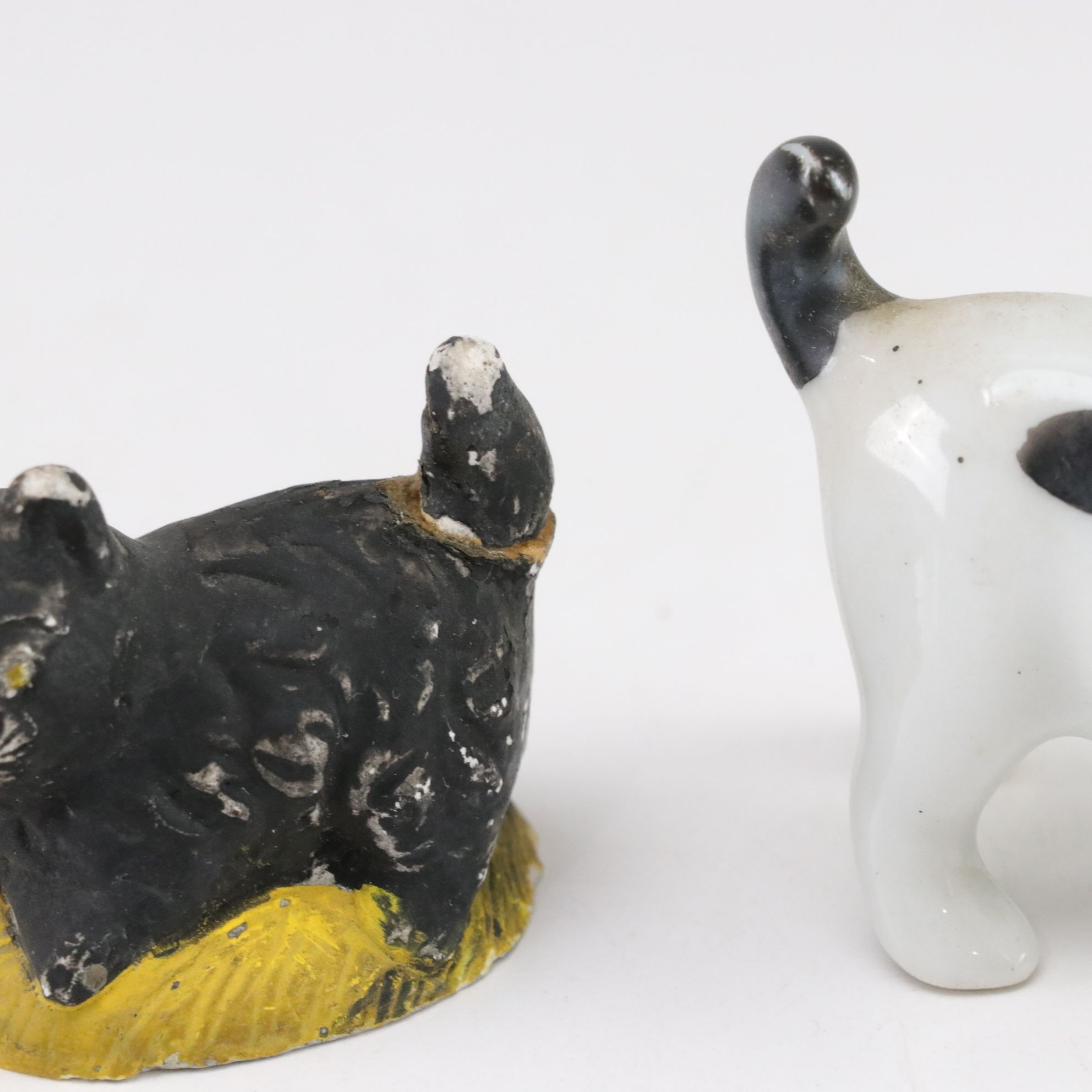 Hand-Painted Japanse Porcelain Cat Figurines