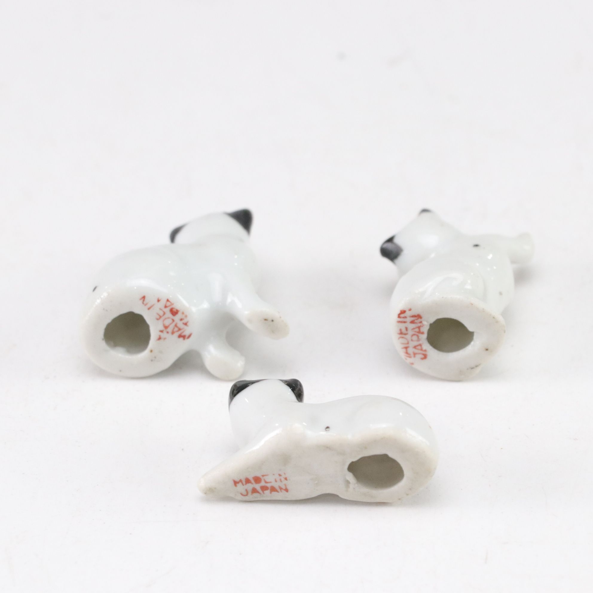 Hand-Painted Japanse Porcelain Cat Figurines