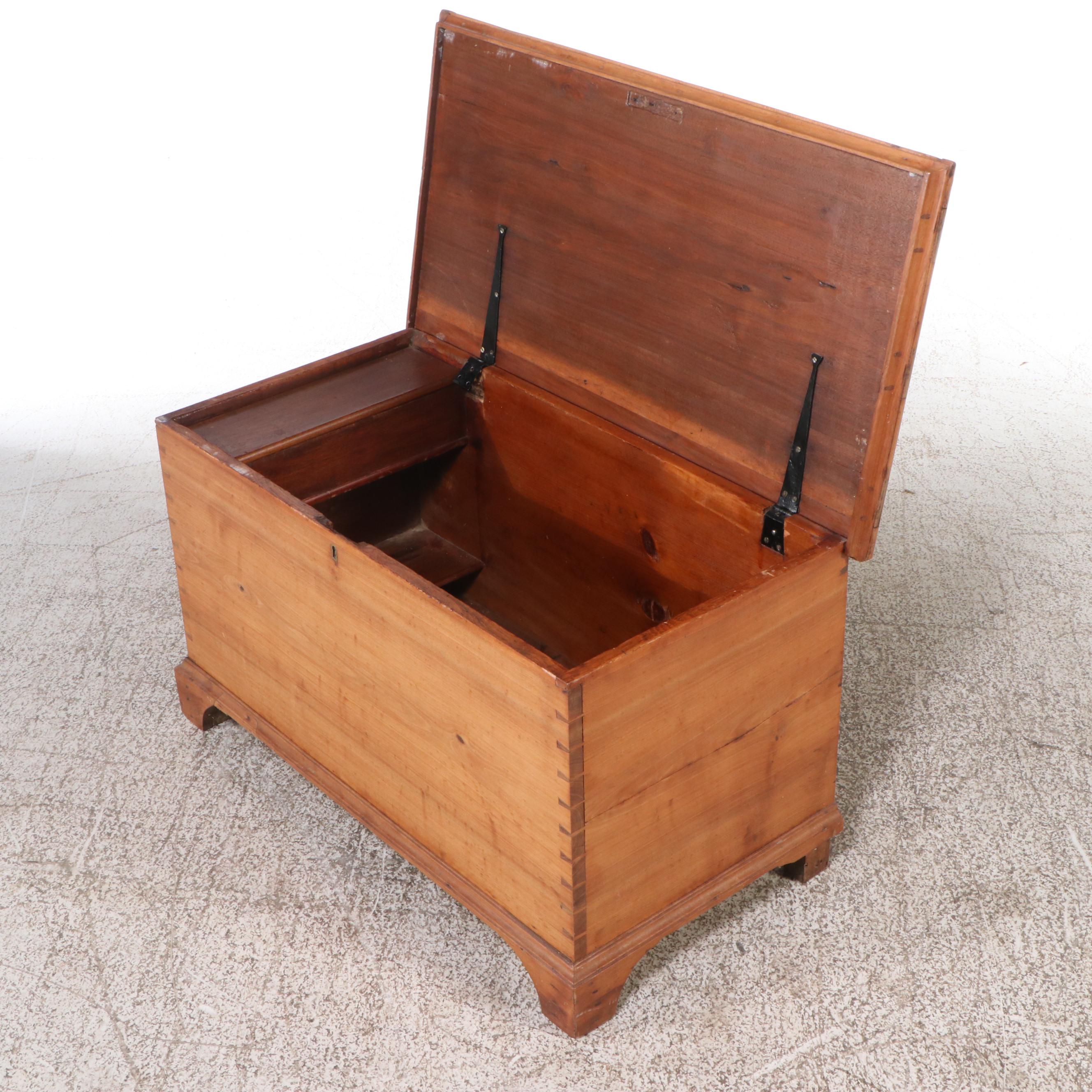 American Primitive Walnut and Cedar Blanket Chest