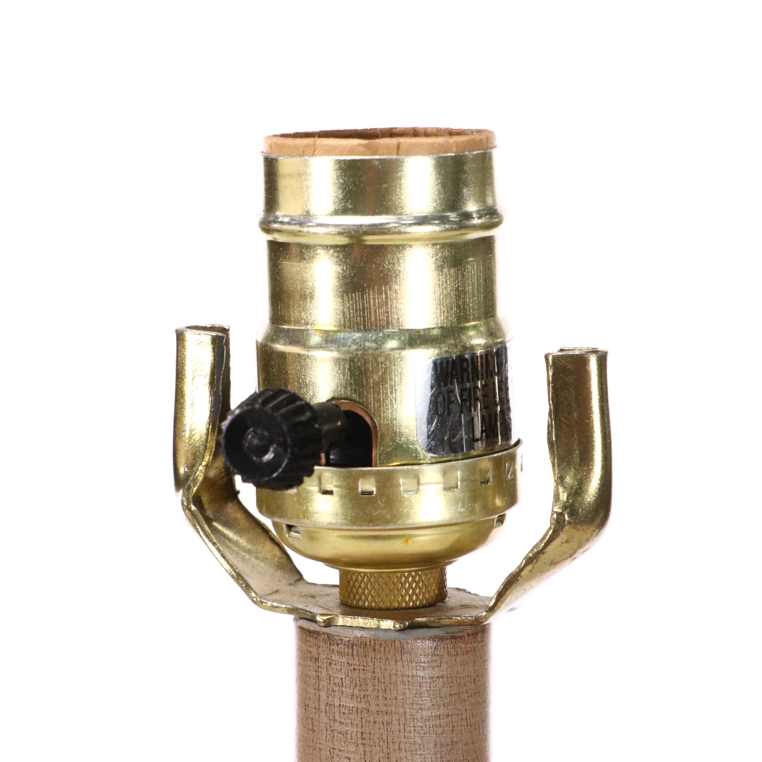 Neoclassical Acorn Finial Table Lamps with Cotton Coolie Shades