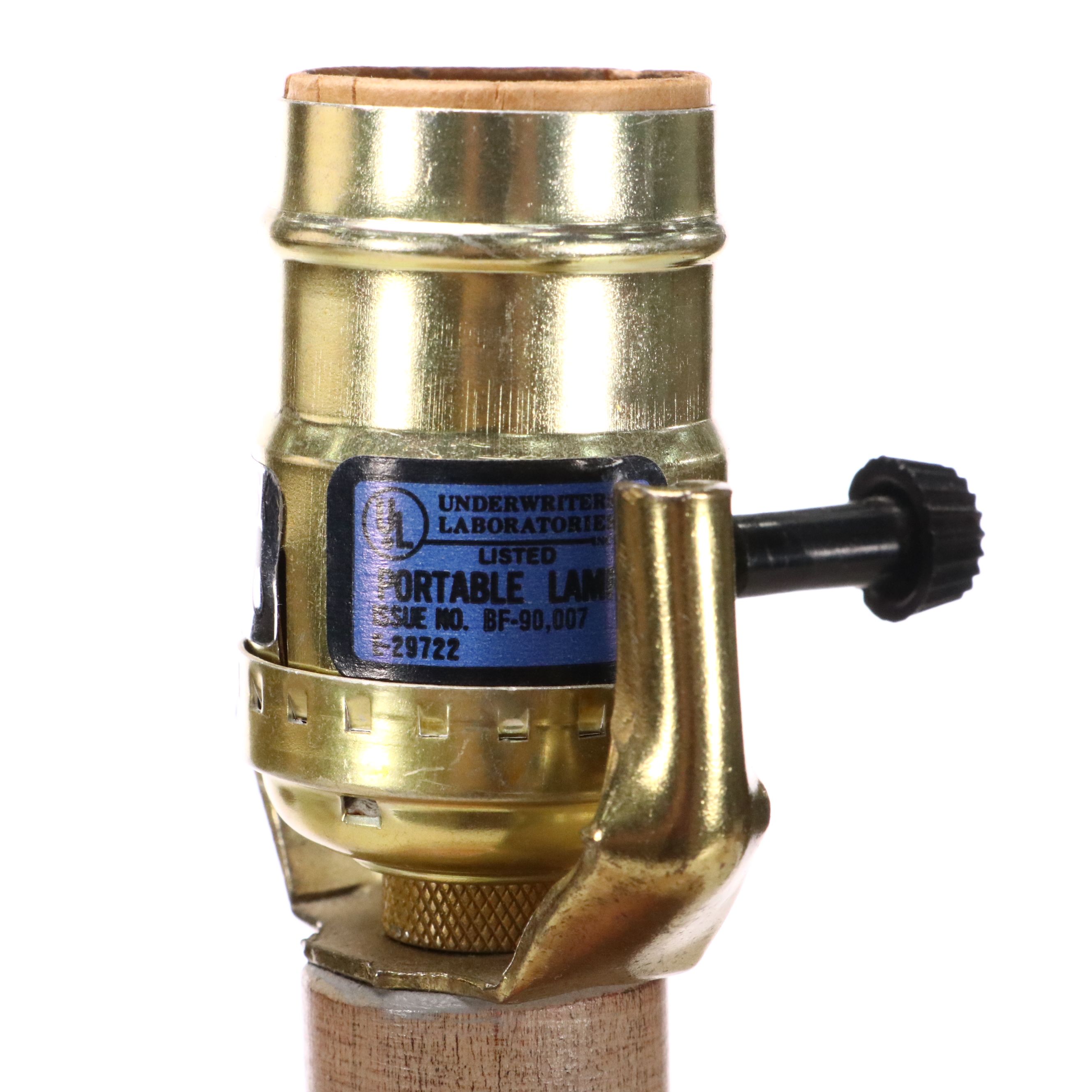 Neoclassical Acorn Finial Table Lamps with Cotton Coolie Shades