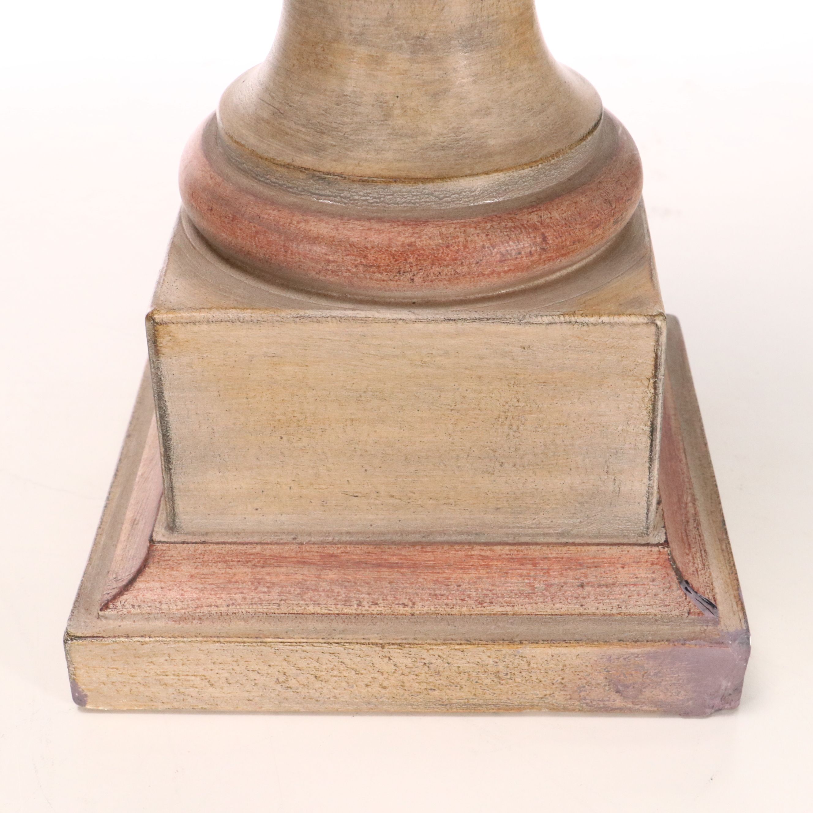 Neoclassical Acorn Finial Table Lamps with Cotton Coolie Shades