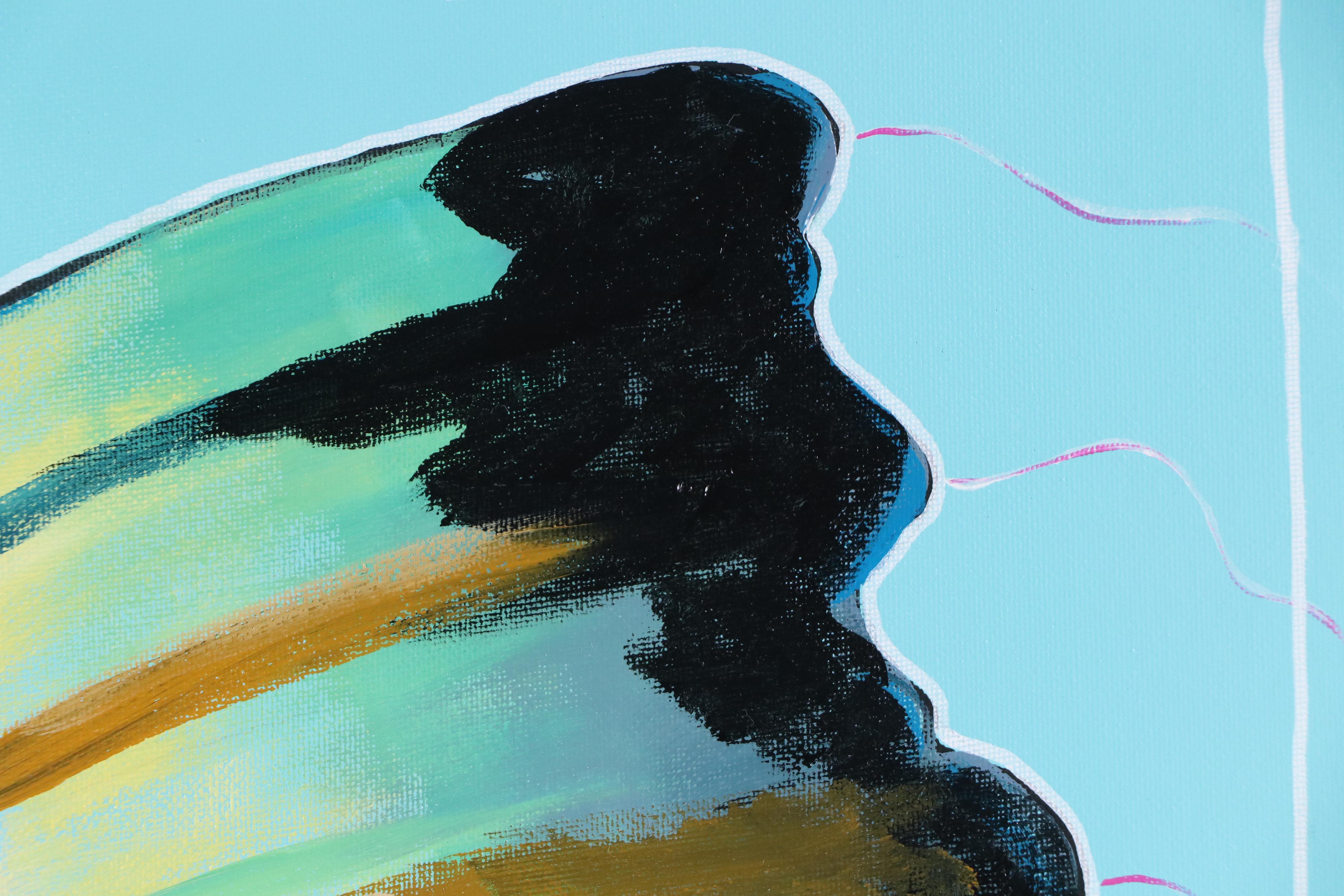 Joshua Ramsey Stylized Acrylic Painting of a Native American "Ancestors #9"