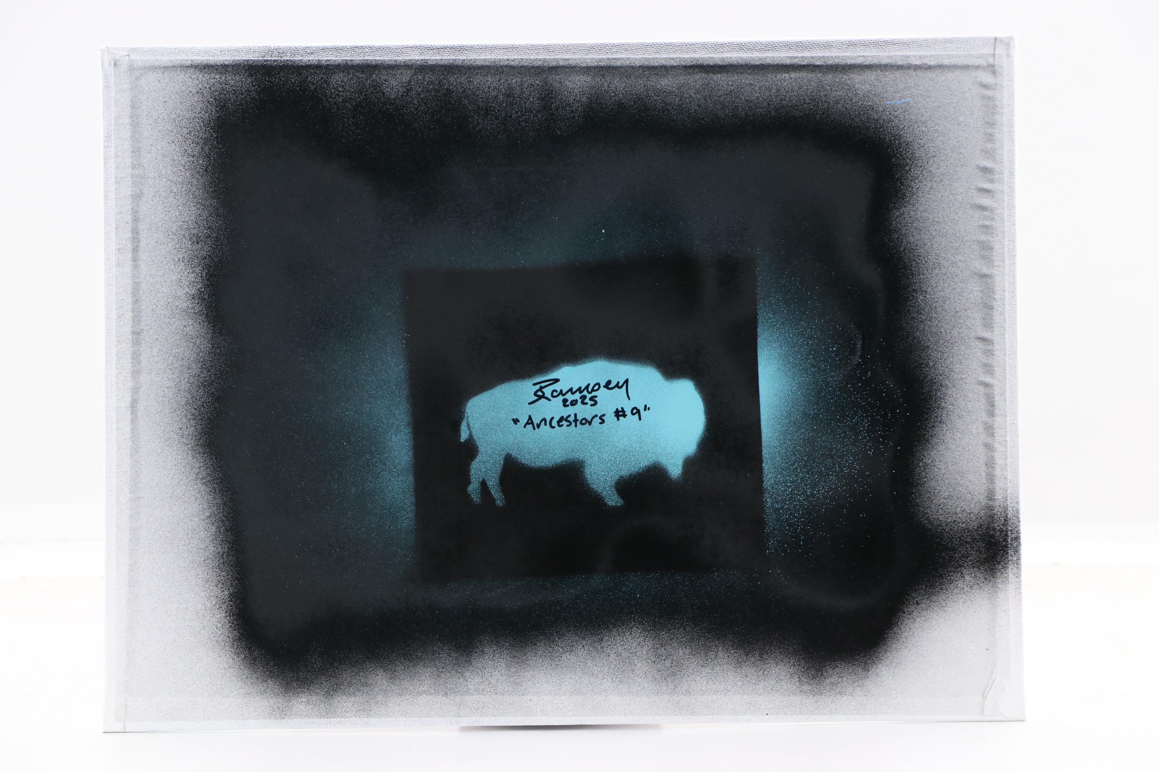 Joshua Ramsey Stylized Acrylic Painting of a Native American "Ancestors #9"