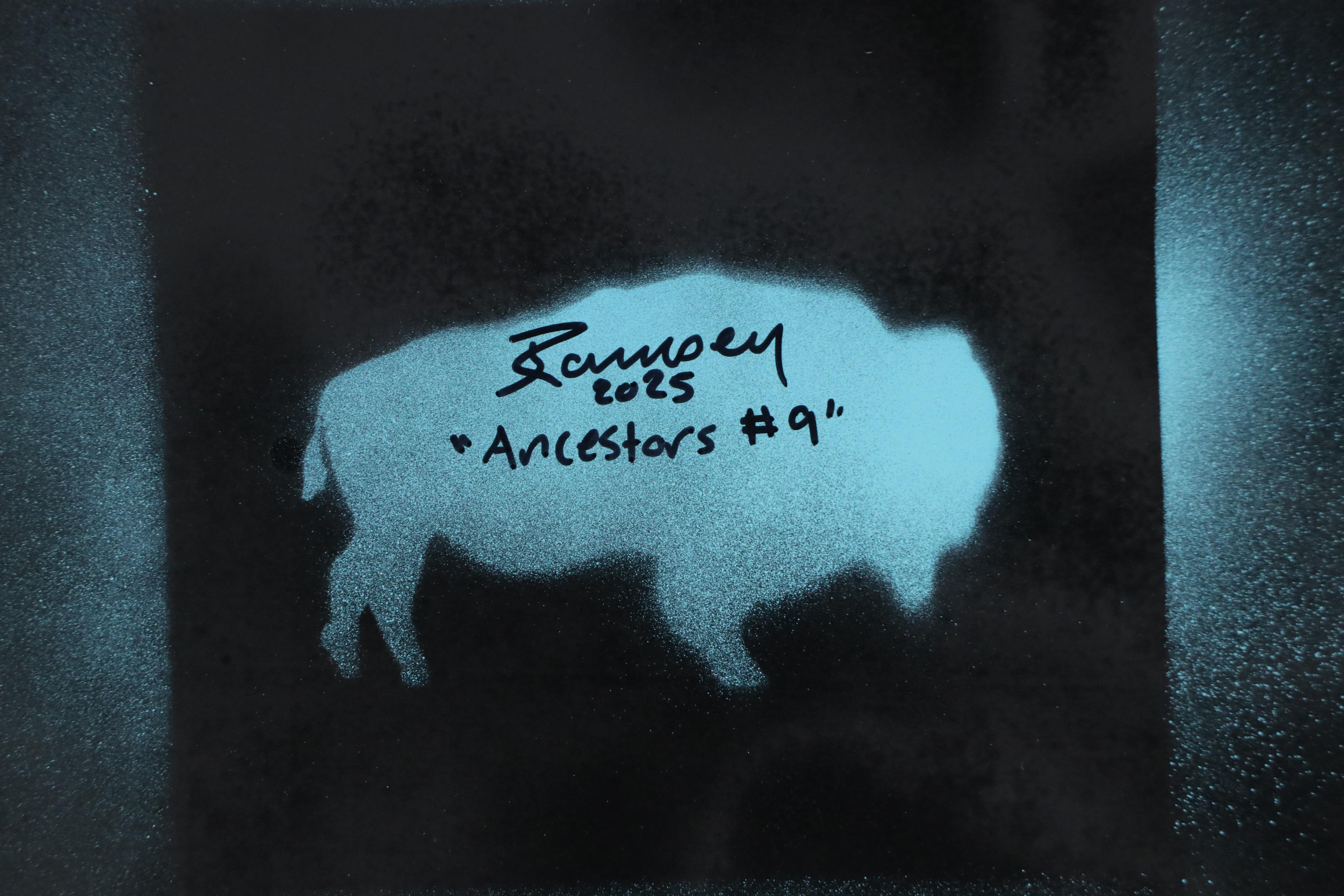 Joshua Ramsey Stylized Acrylic Painting of a Native American "Ancestors #9"