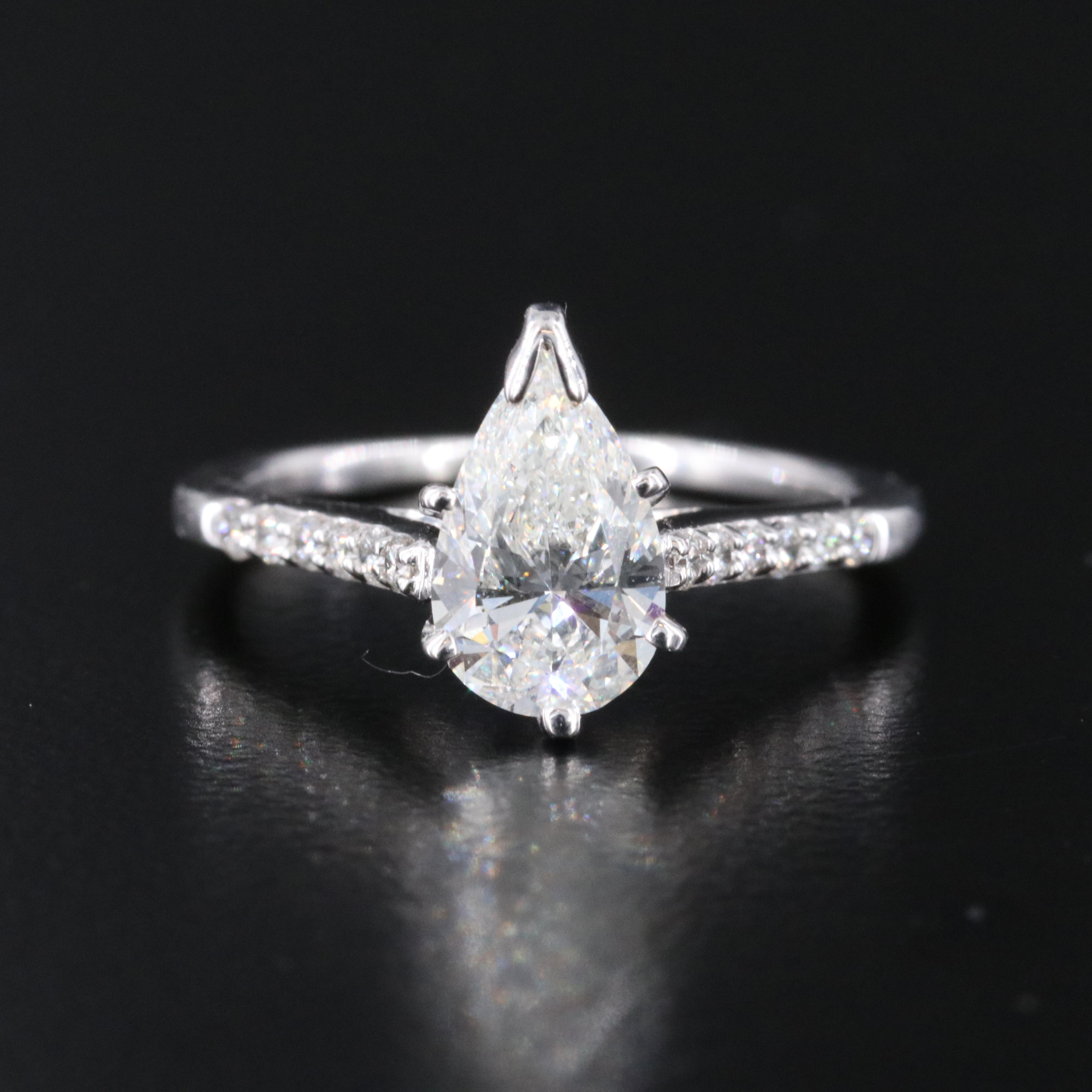 14K 1.28 CTW Diamond Ring with Lab Grown Center