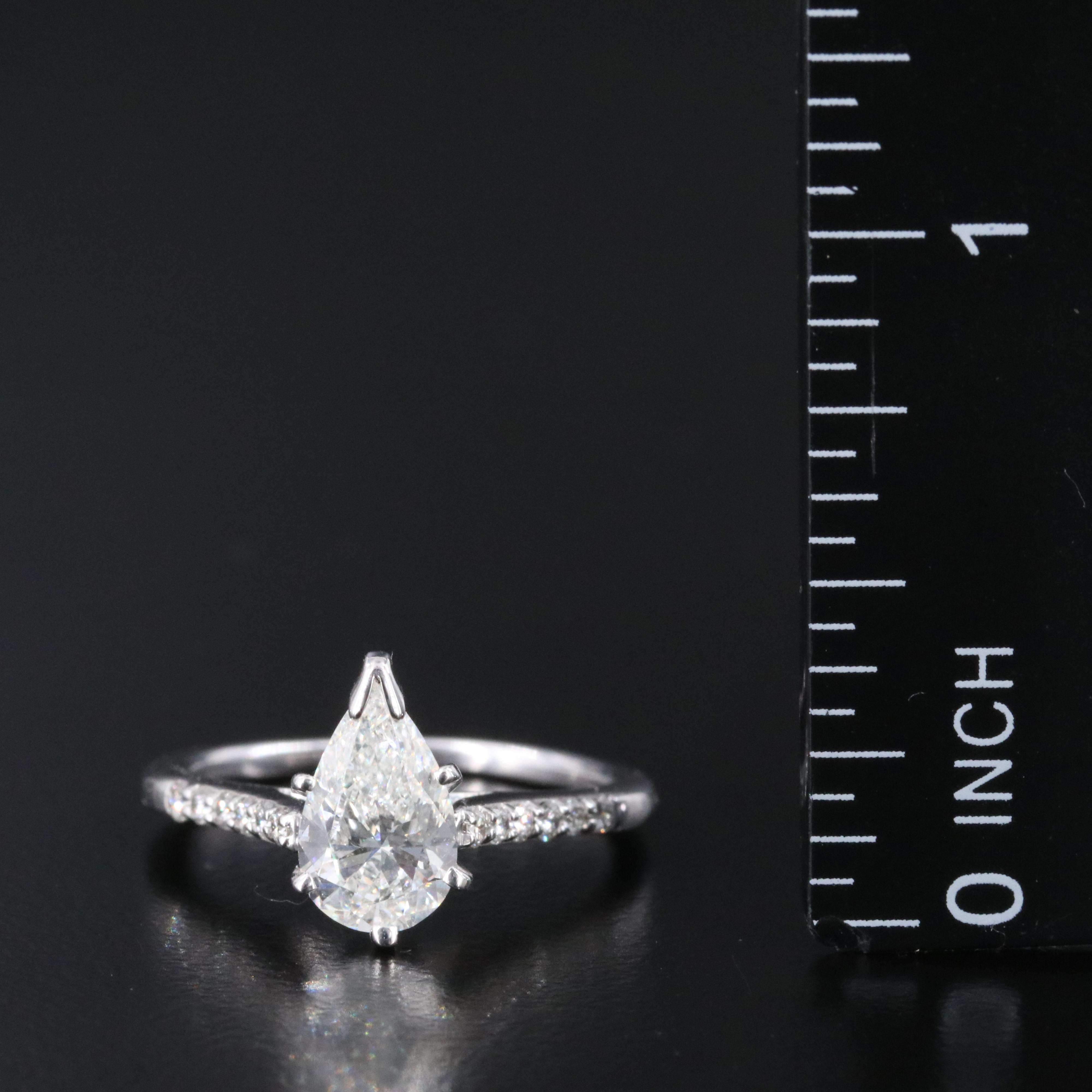 14K 1.28 CTW Diamond Ring with Lab Grown Center