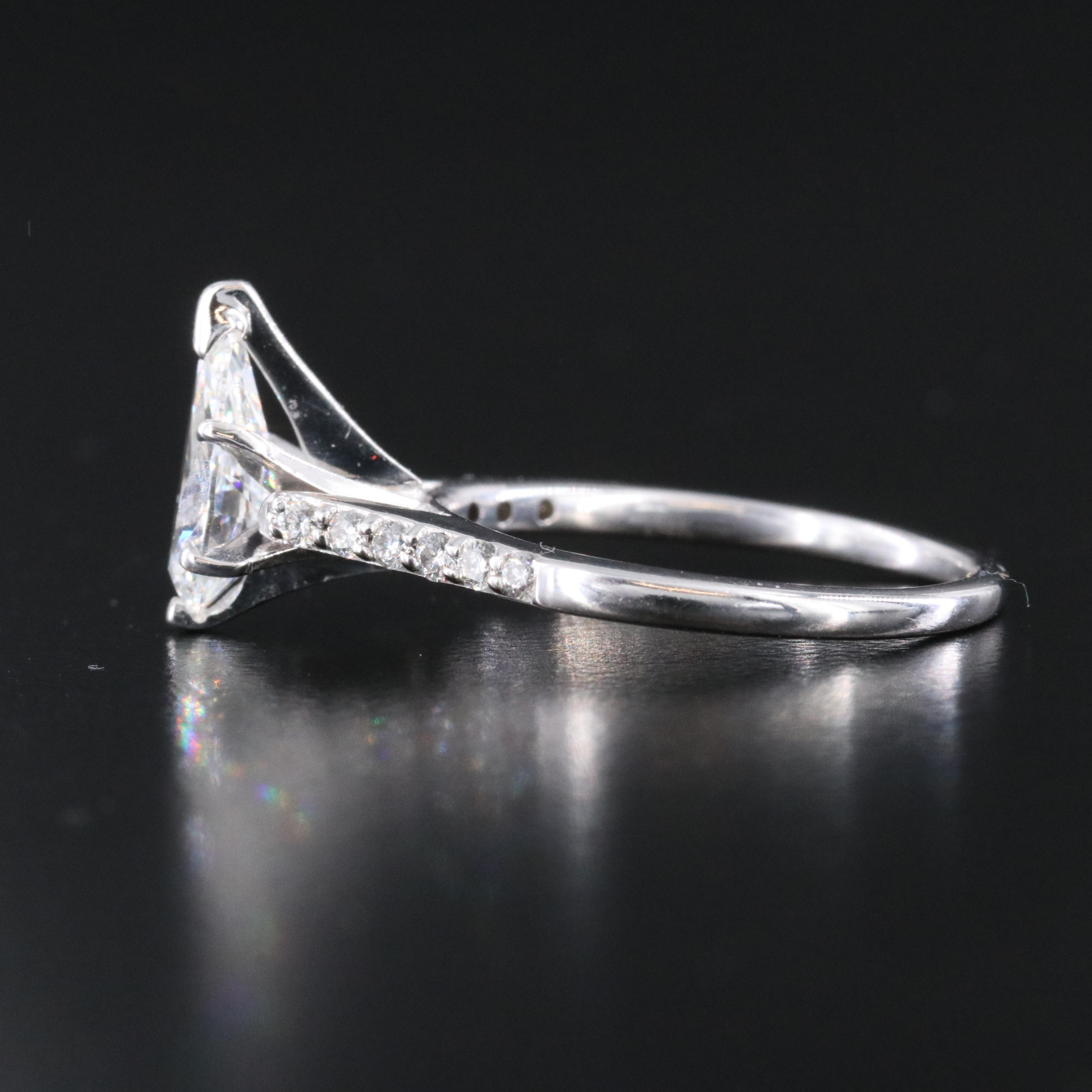 14K 1.28 CTW Diamond Ring with Lab Grown Center