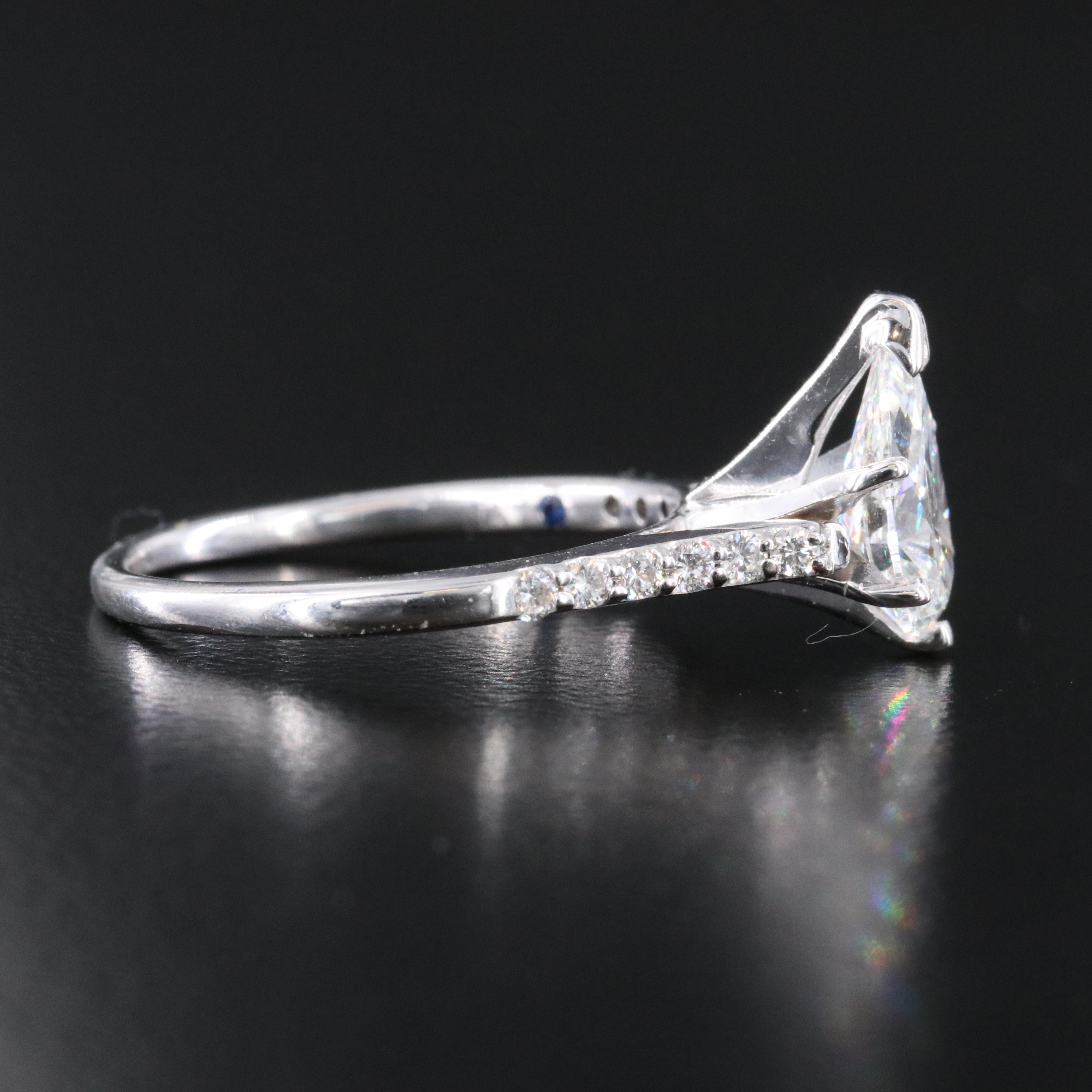 14K 1.28 CTW Diamond Ring with Lab Grown Center