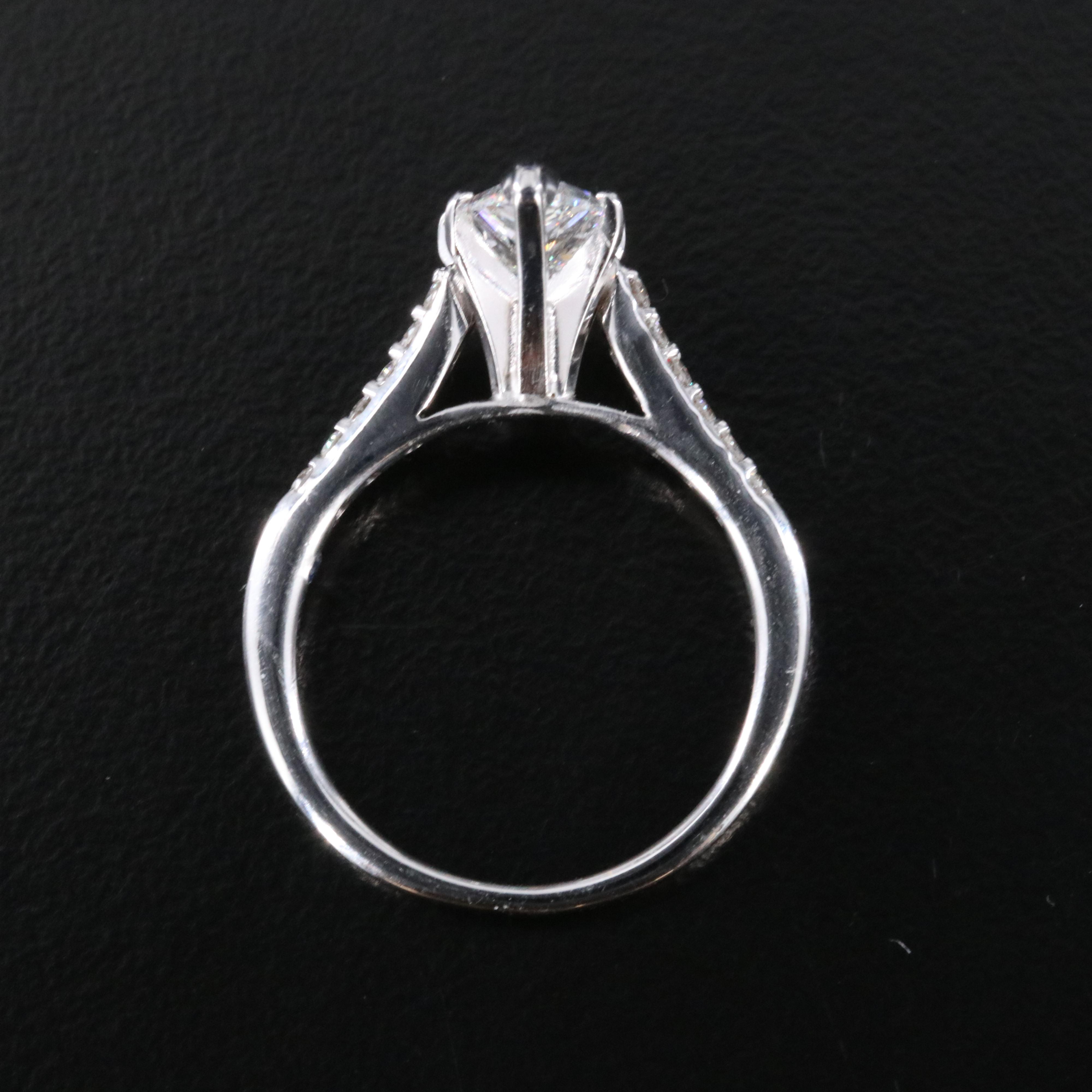 14K 1.28 CTW Diamond Ring with Lab Grown Center