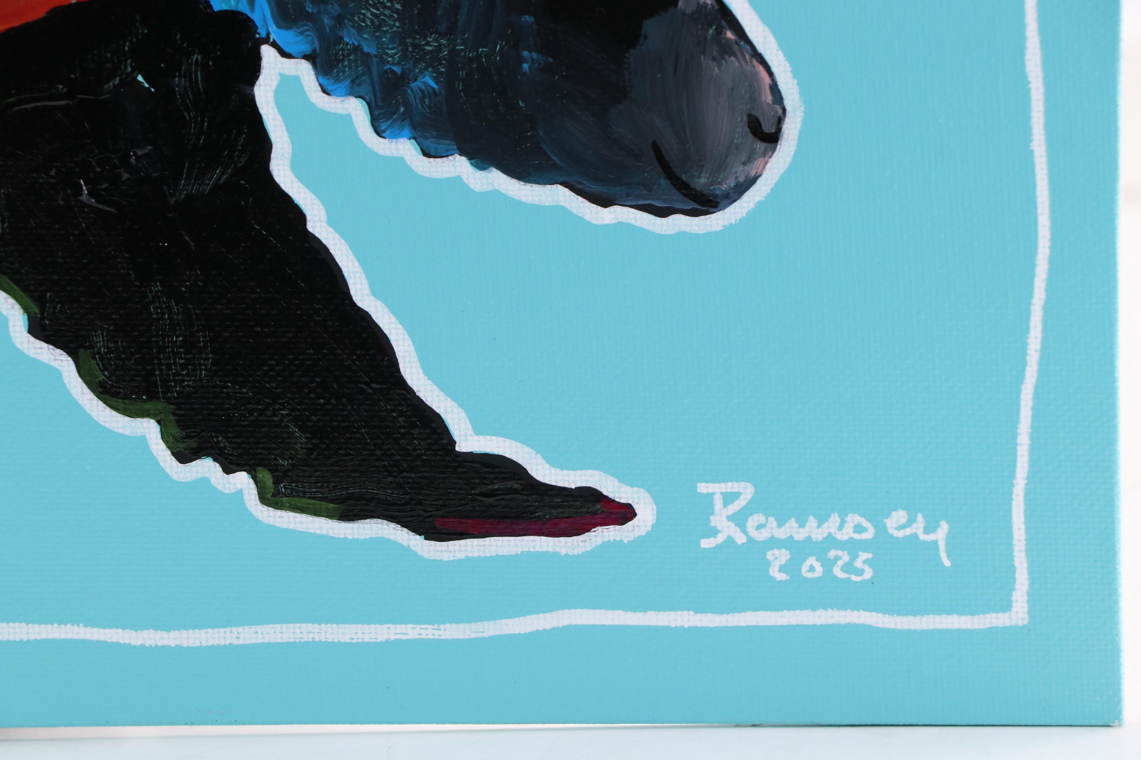 Joshua Ramsey Stylized Acrylic Painting of a Bear "Grizzly I," 2025