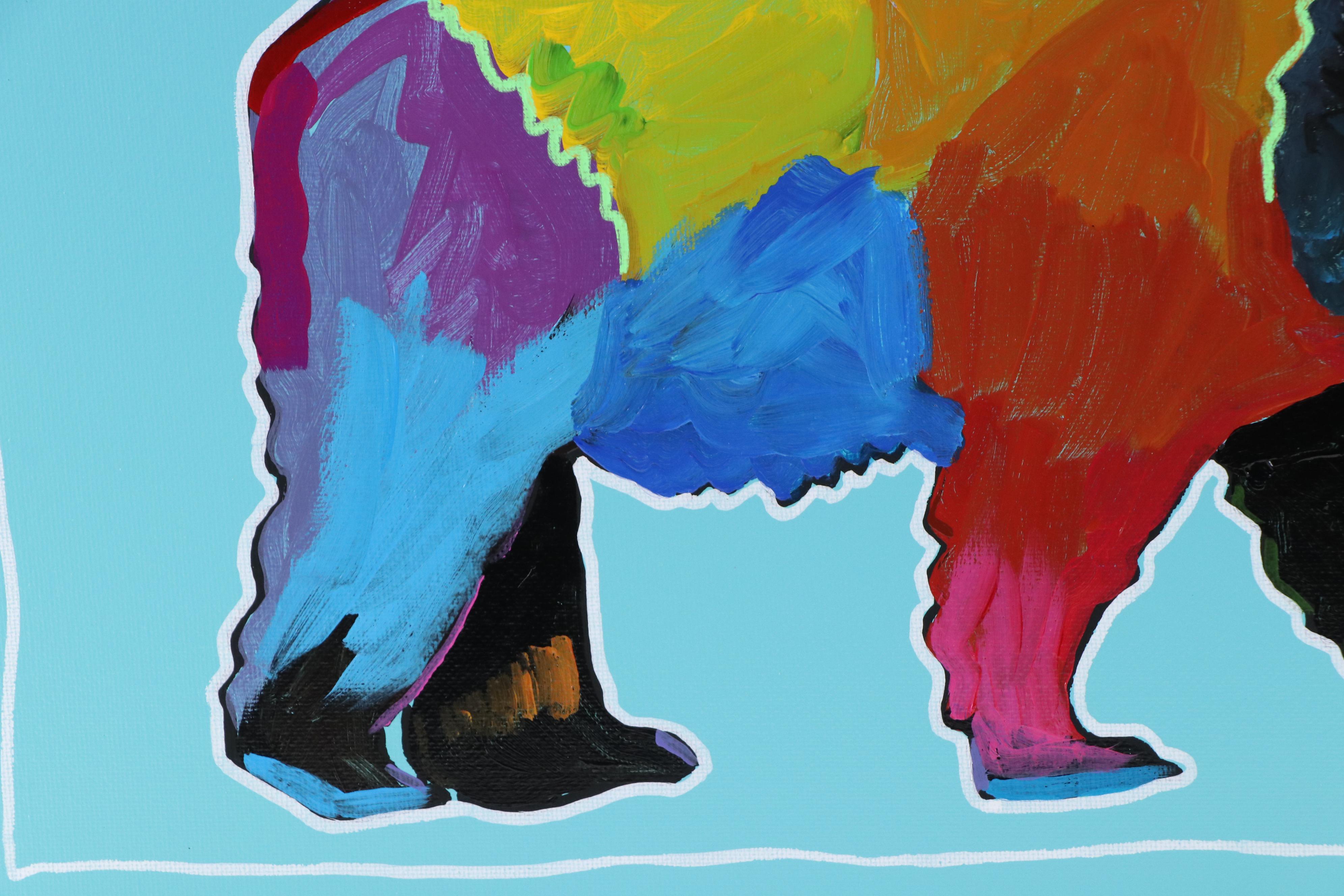 Joshua Ramsey Stylized Acrylic Painting of a Bear "Grizzly I," 2025
