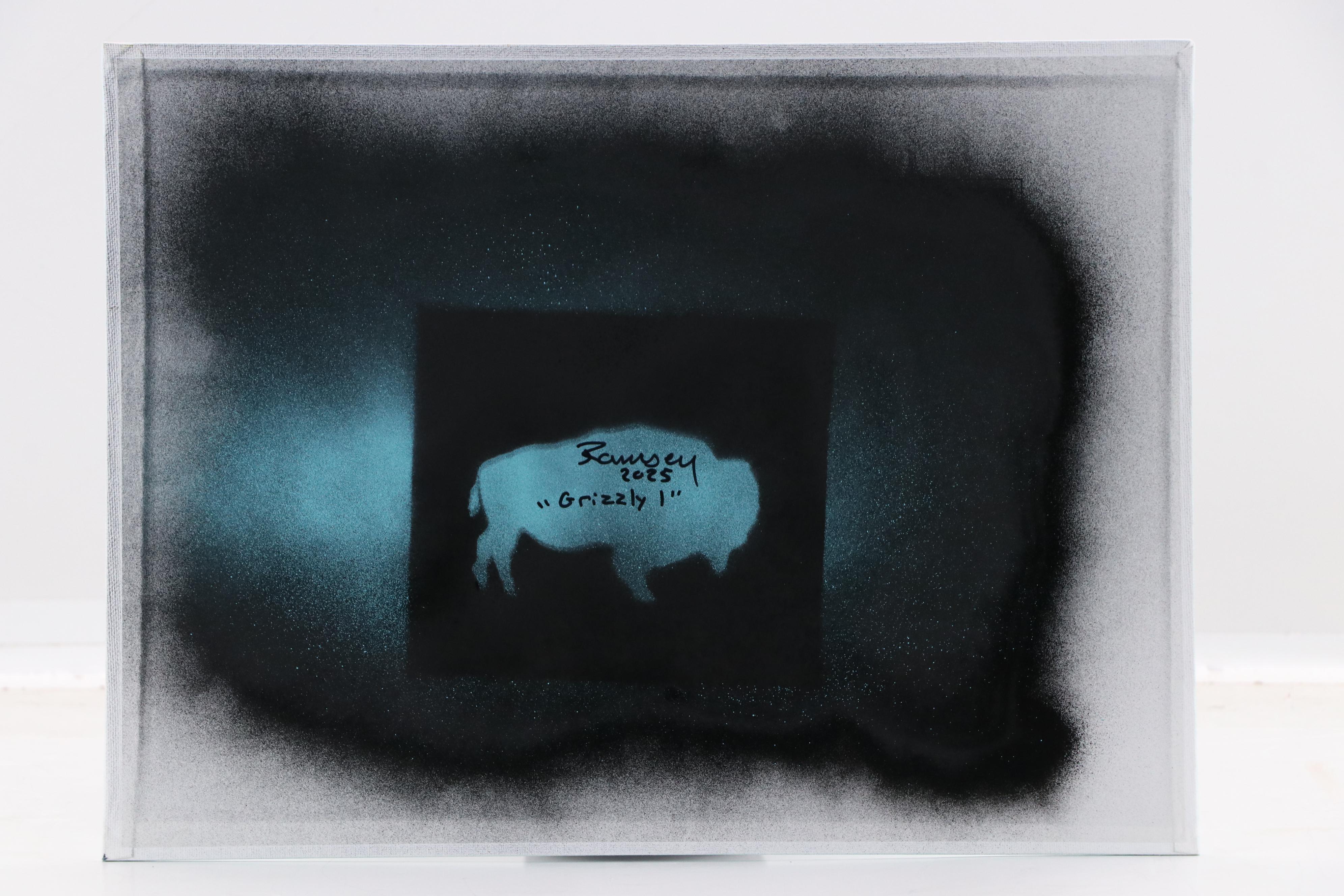 Joshua Ramsey Stylized Acrylic Painting of a Bear "Grizzly I," 2025