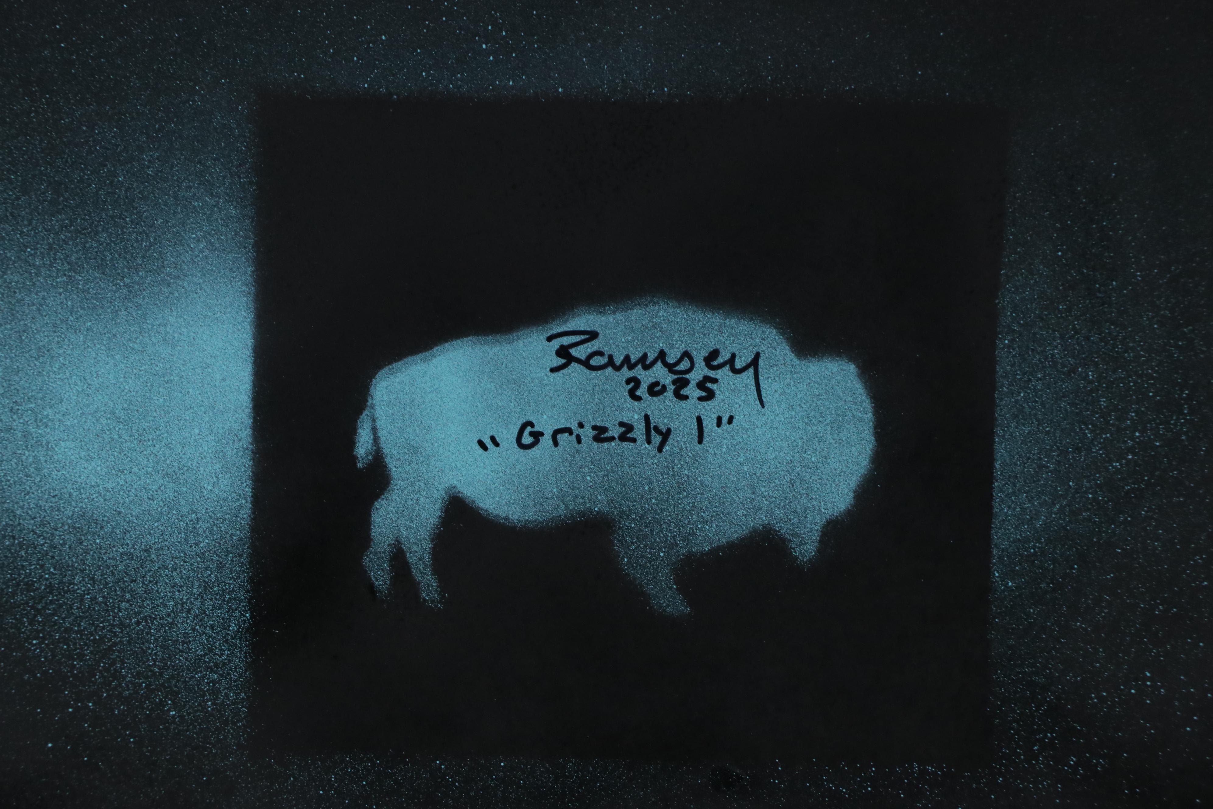 Joshua Ramsey Stylized Acrylic Painting of a Bear "Grizzly I," 2025