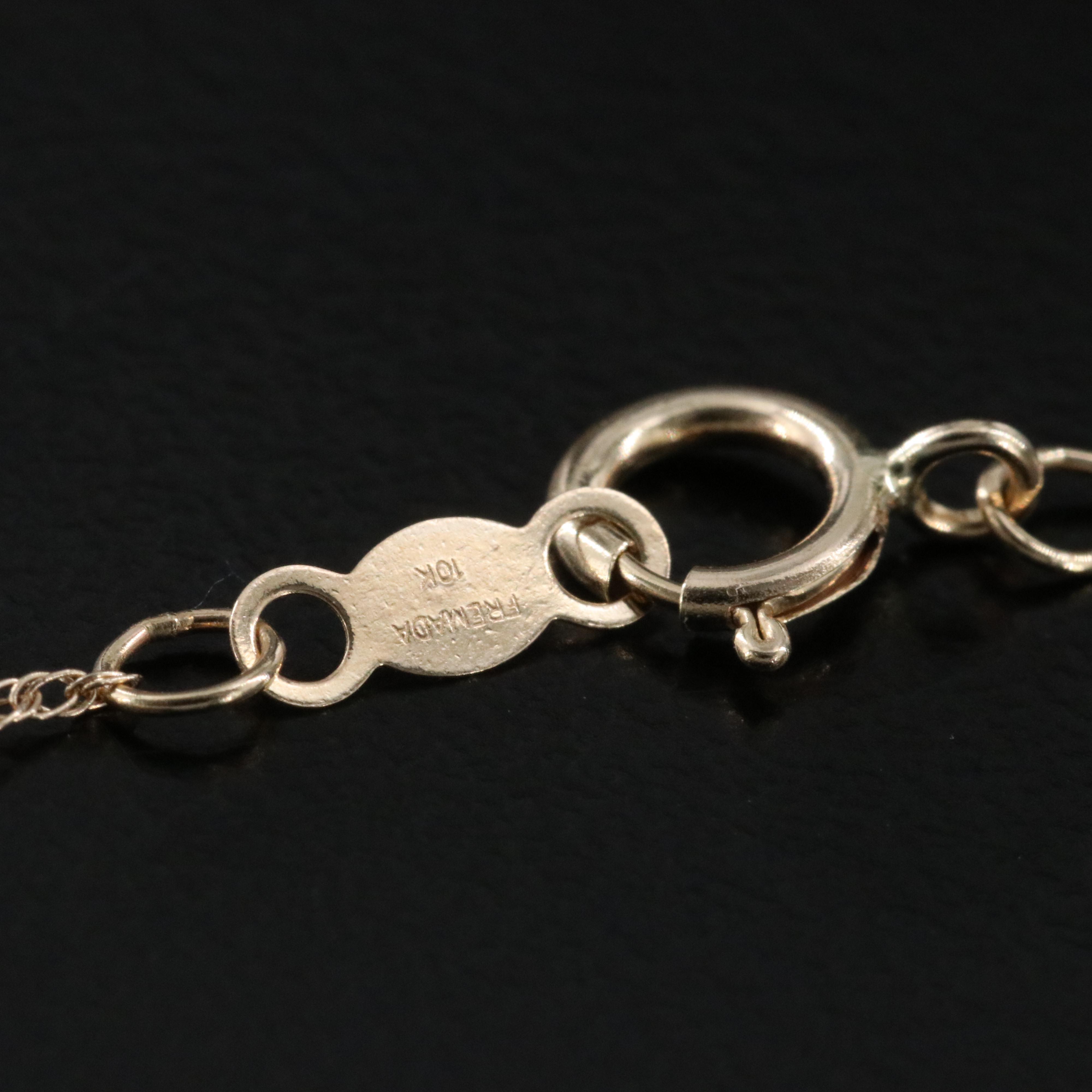 10K Citrine and Diamond Pendant Necklace