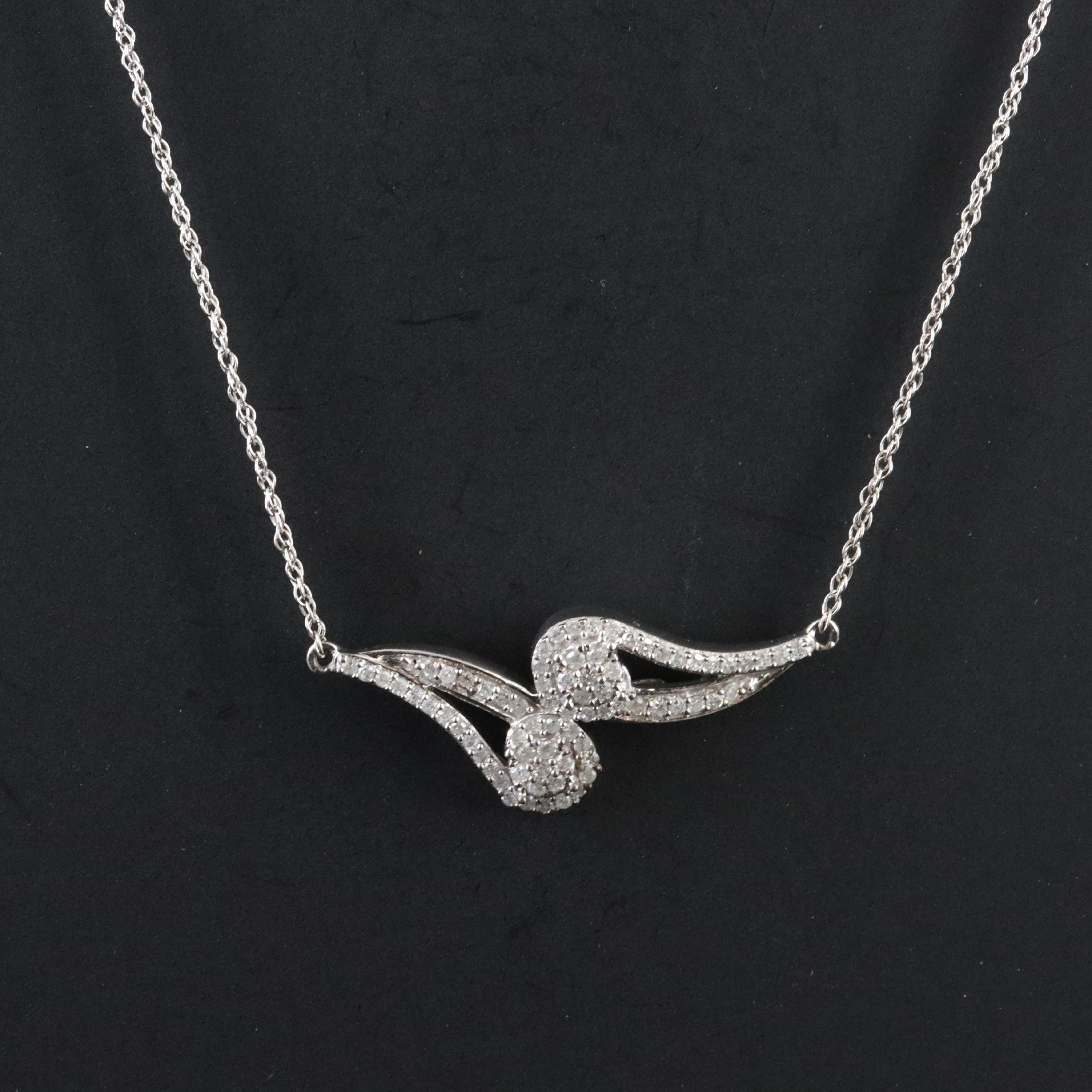 Sterling and Diamond Two Paisley Necklace