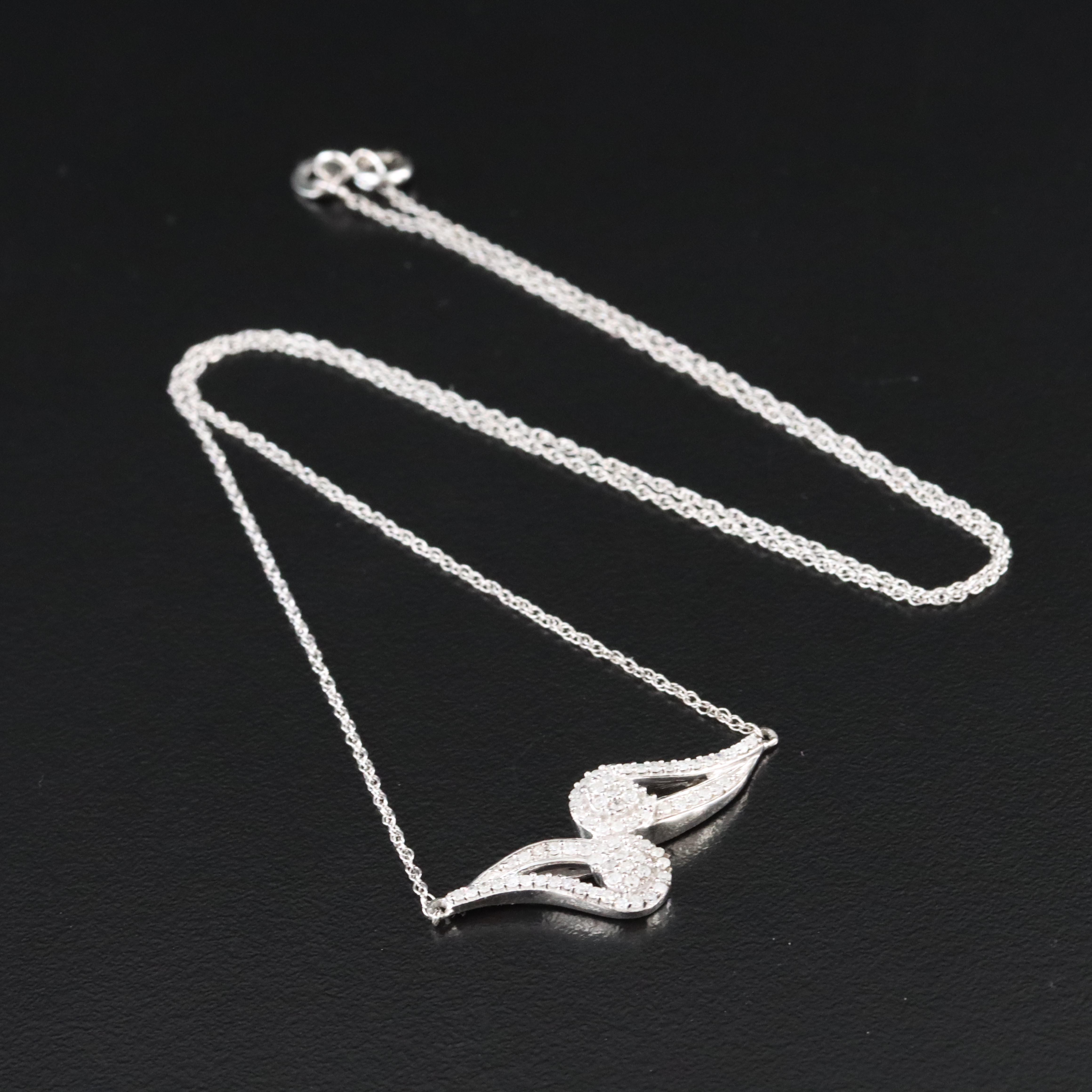 Sterling and Diamond Two Paisley Necklace