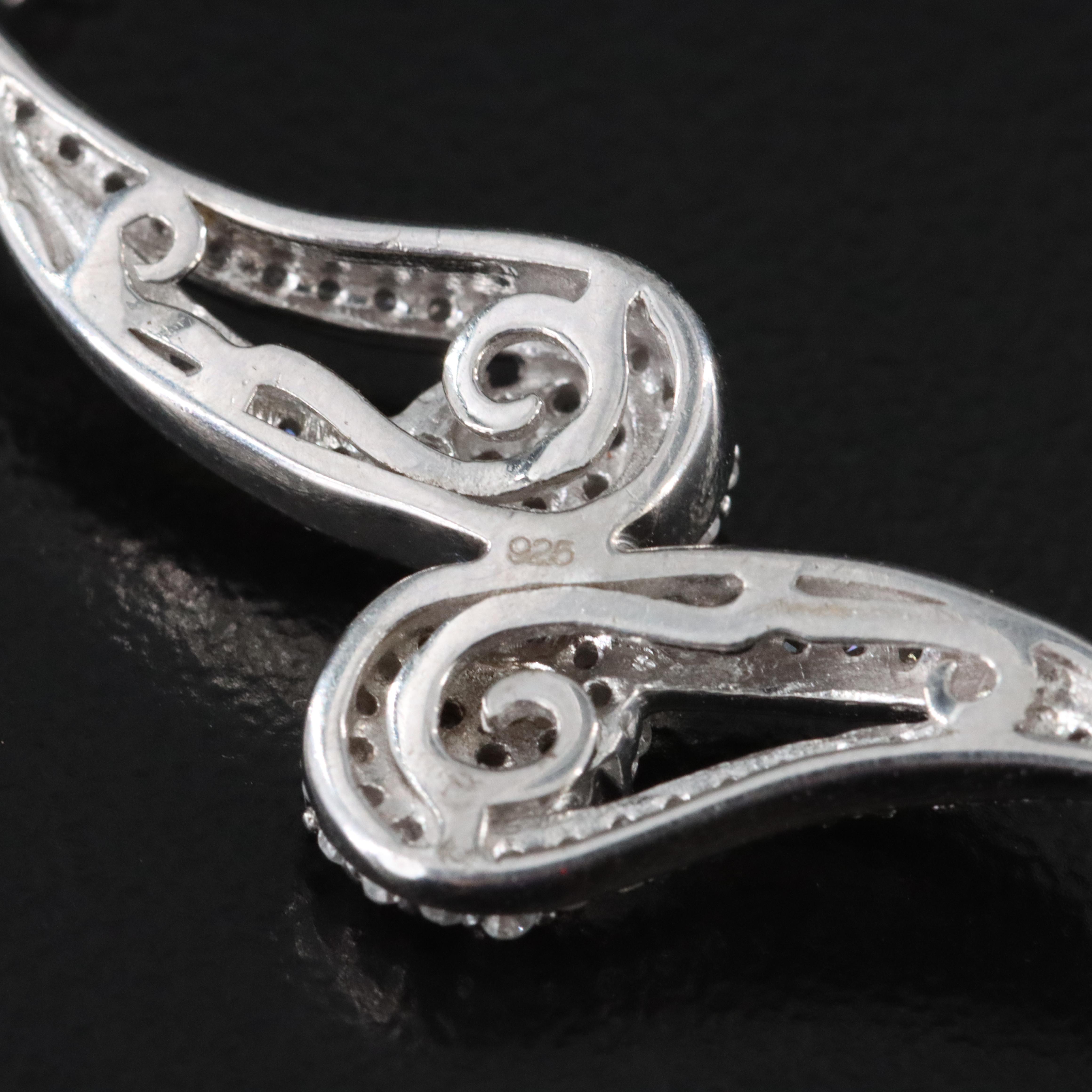 Sterling and Diamond Two Paisley Necklace