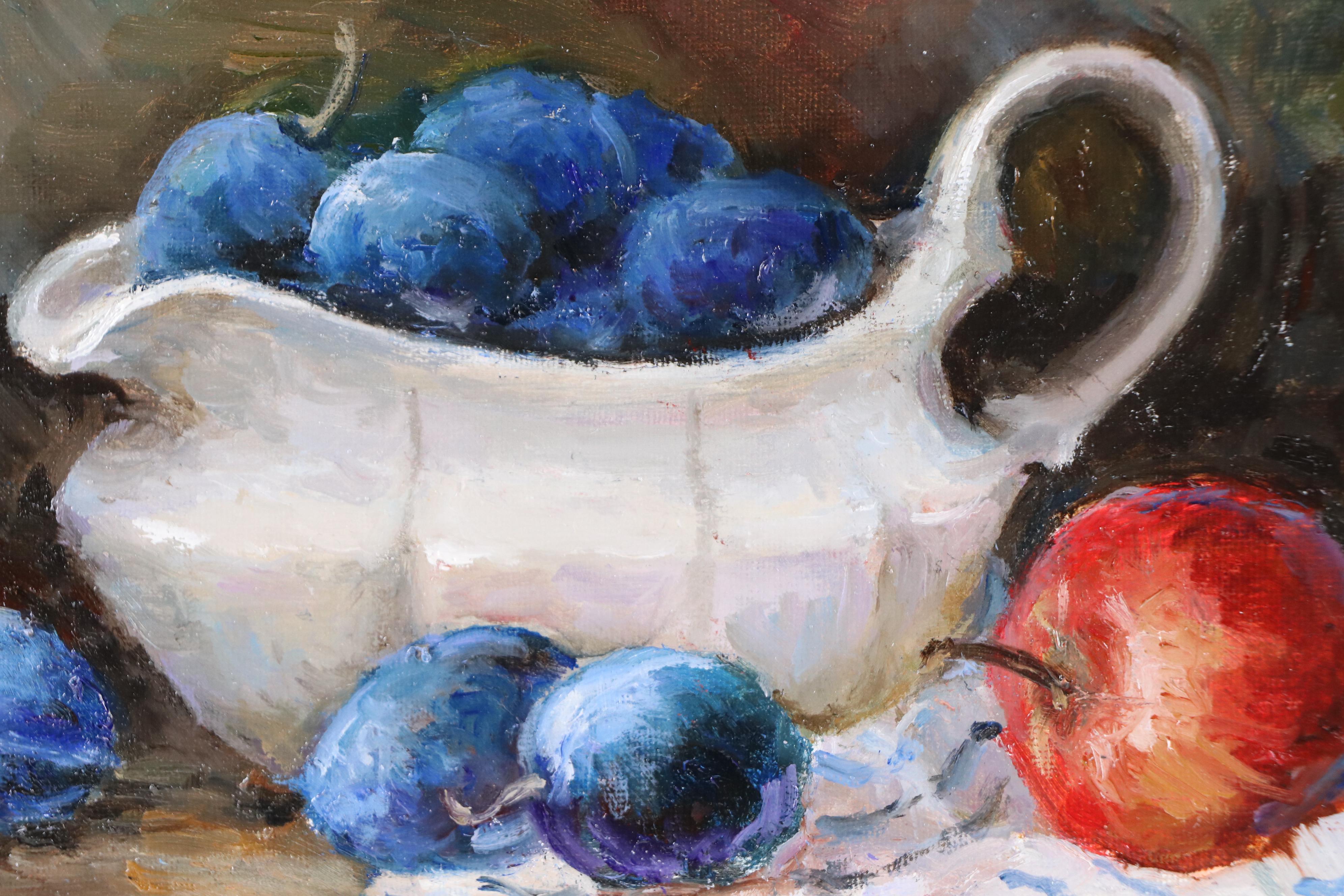 Nataliya Shlomenko Oil Painting "Still Life with Plums," 2025