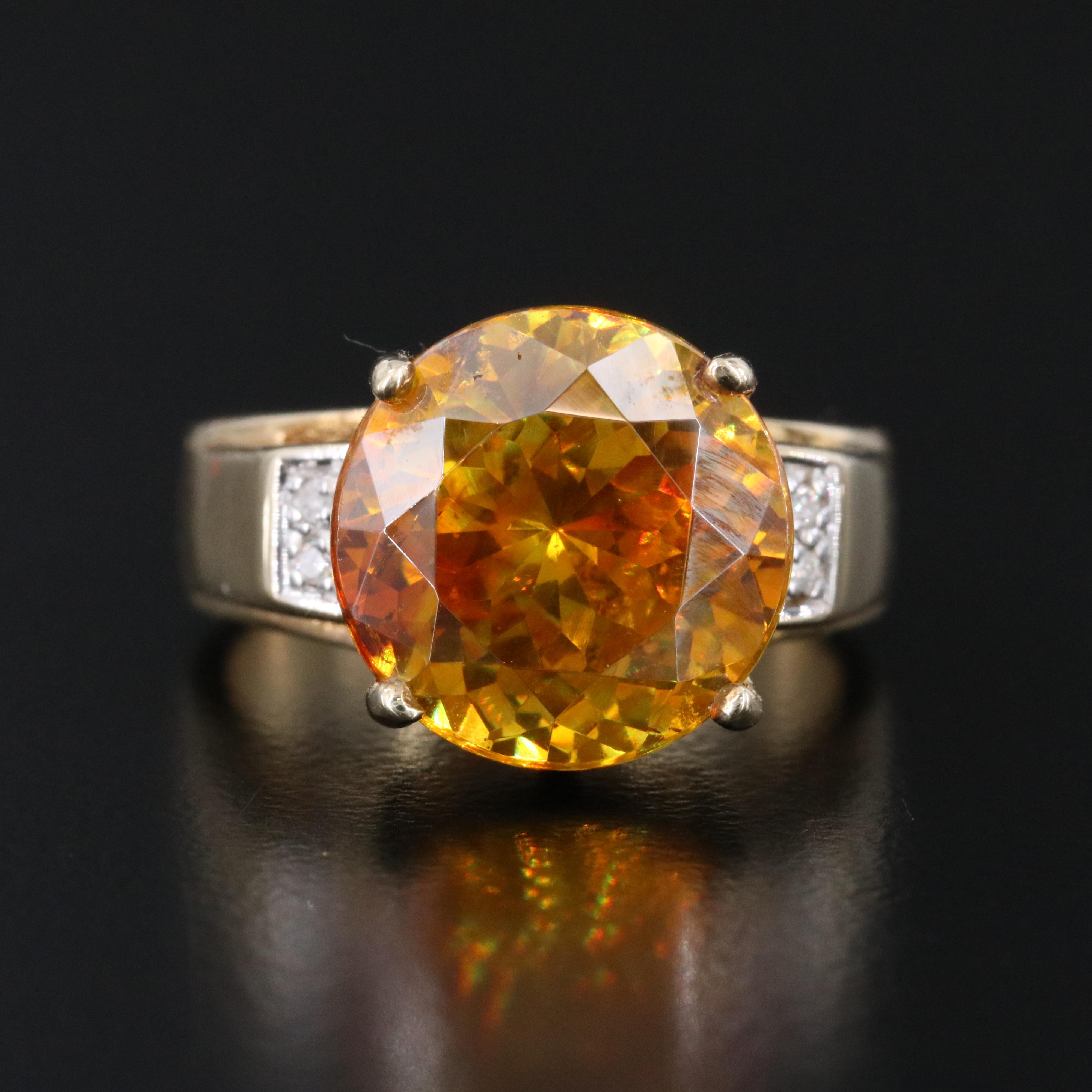 10K Sphalerite and Diamond Ring