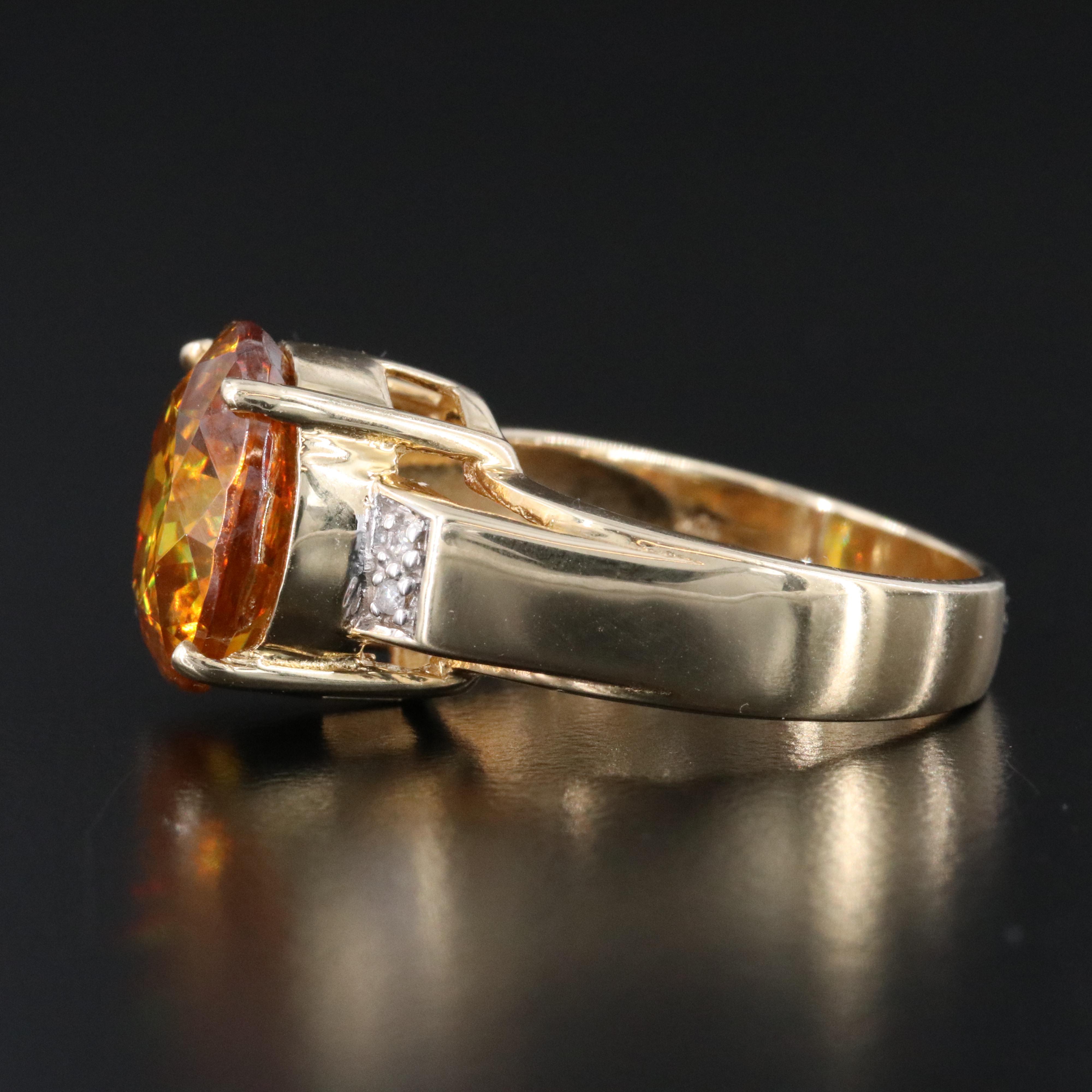 10K Sphalerite and Diamond Ring