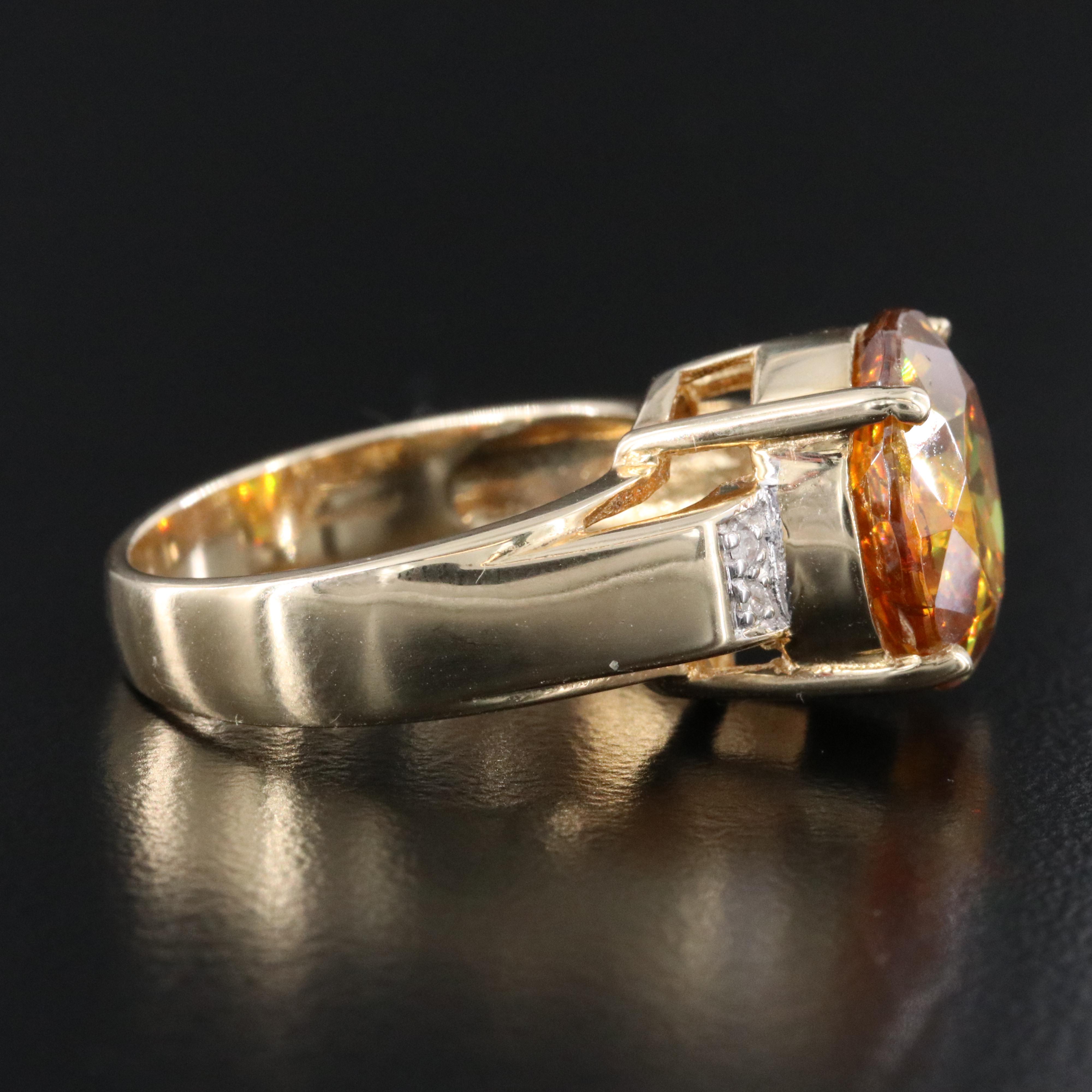 10K Sphalerite and Diamond Ring