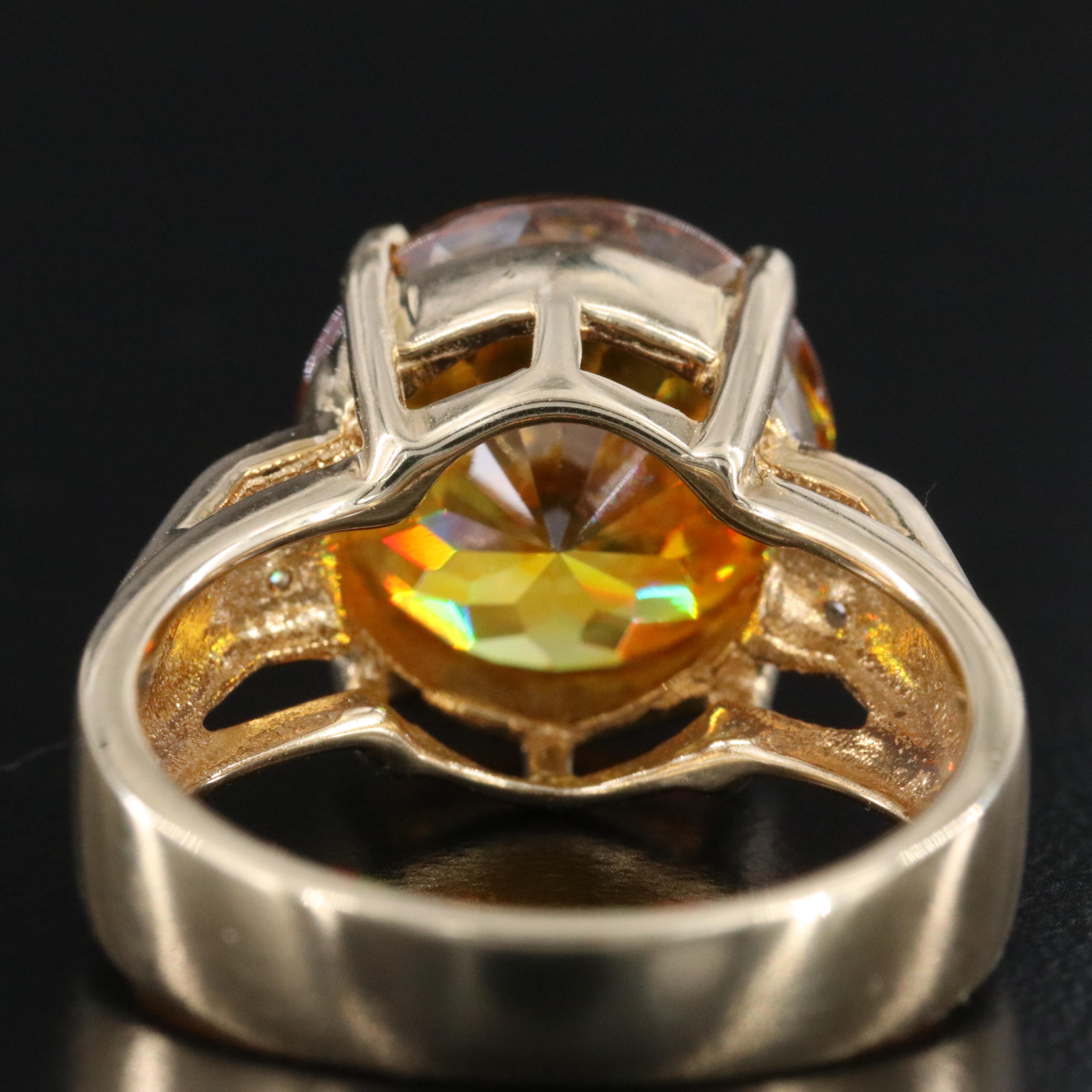 10K Sphalerite and Diamond Ring