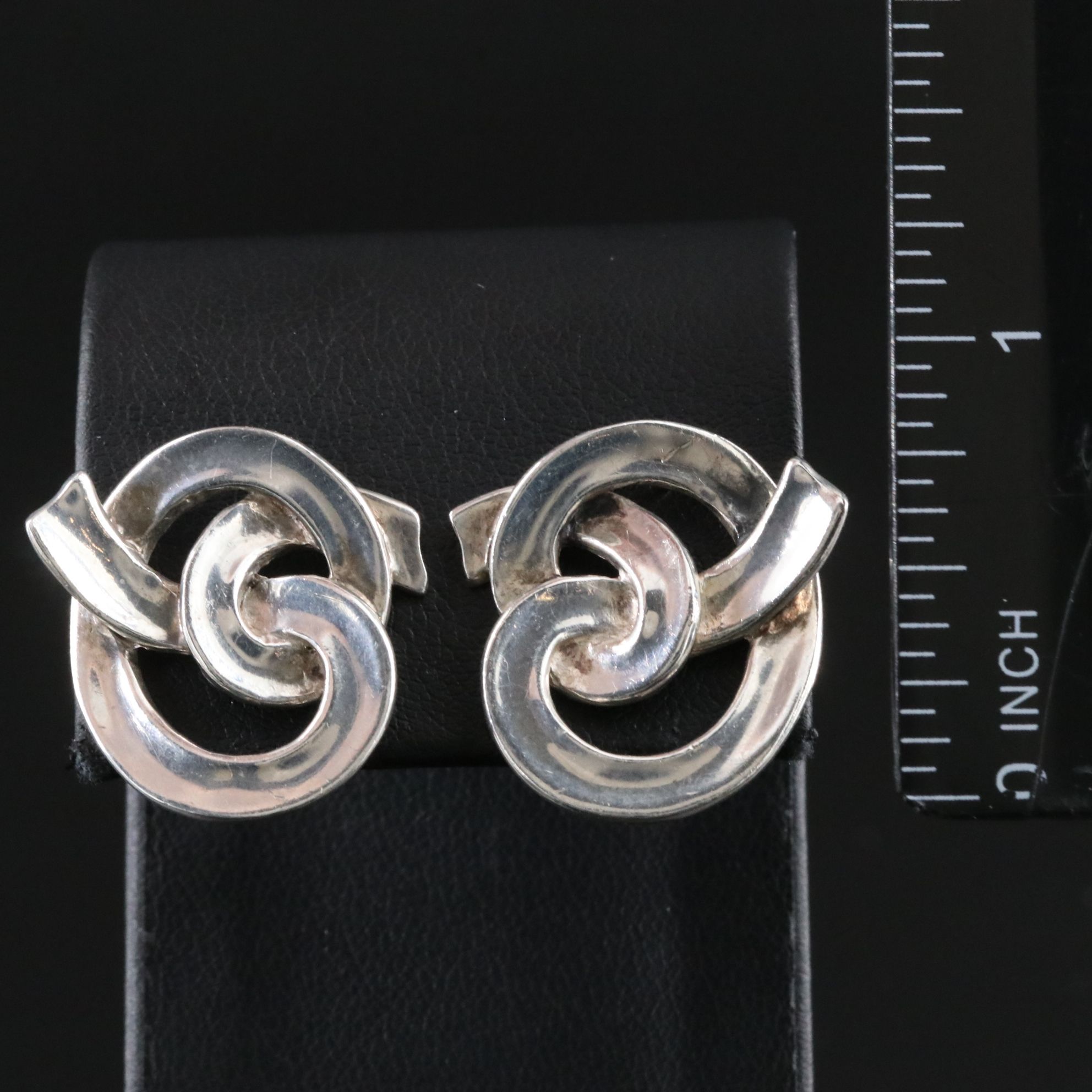 Angela Cummings for Tiffany & Co. Sterling Pretzel Clip Earrings