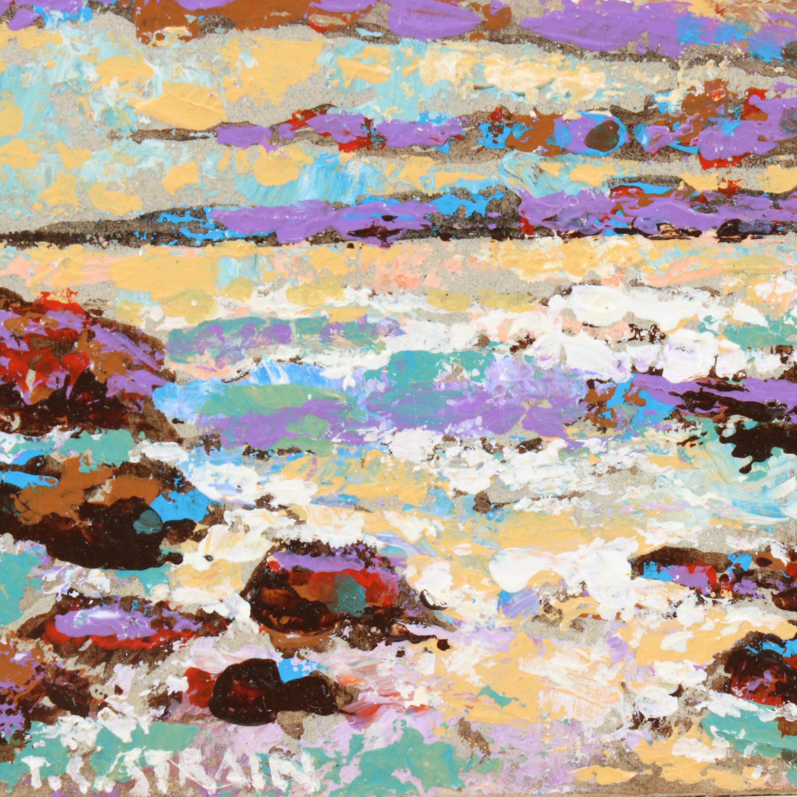 Timothy Clyde Strain Miniature Acrylic Landscape Paintings on Easels, 21st C.