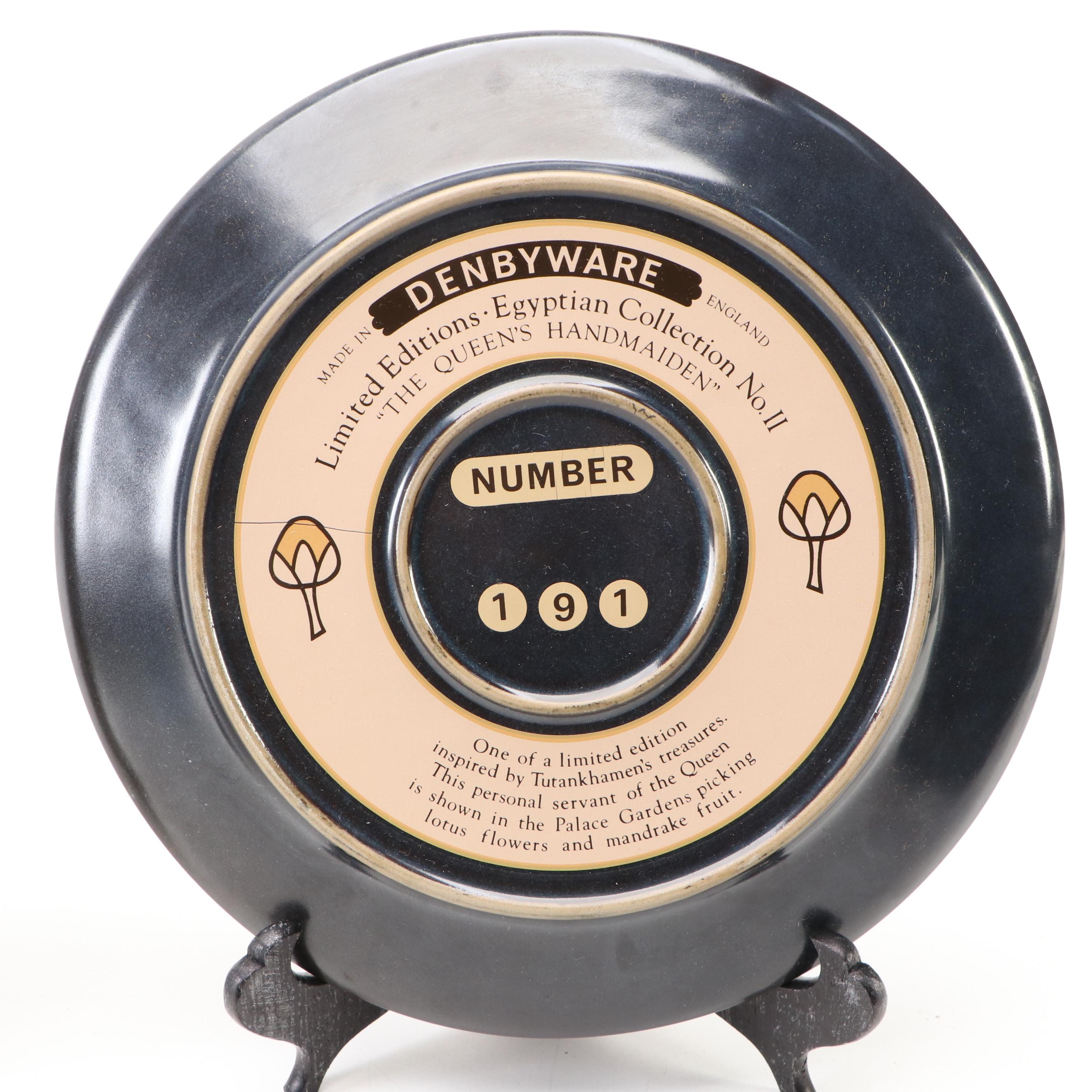 Denby Limited Edition Egyptian Collection Collector Plates with Stands