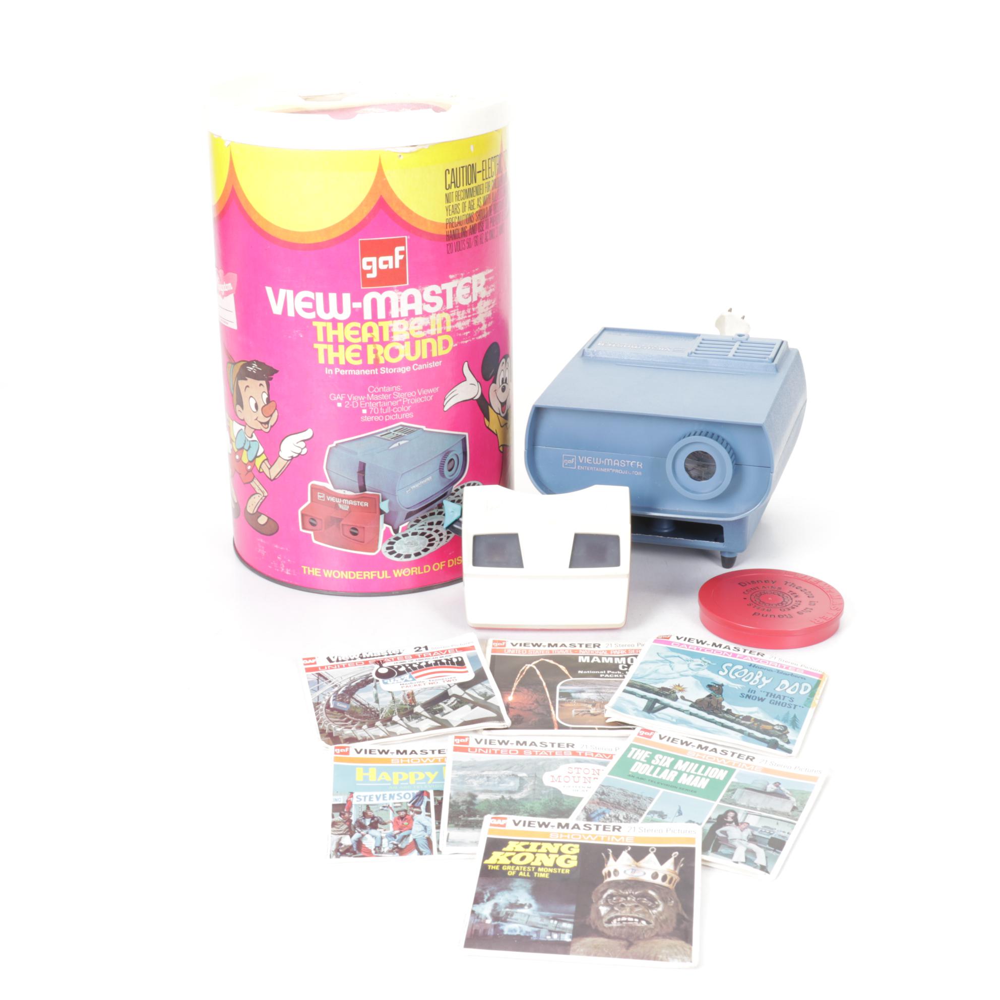 Gaf View-Master "Theatre in the Round" Projector and Stereoscope with Slides