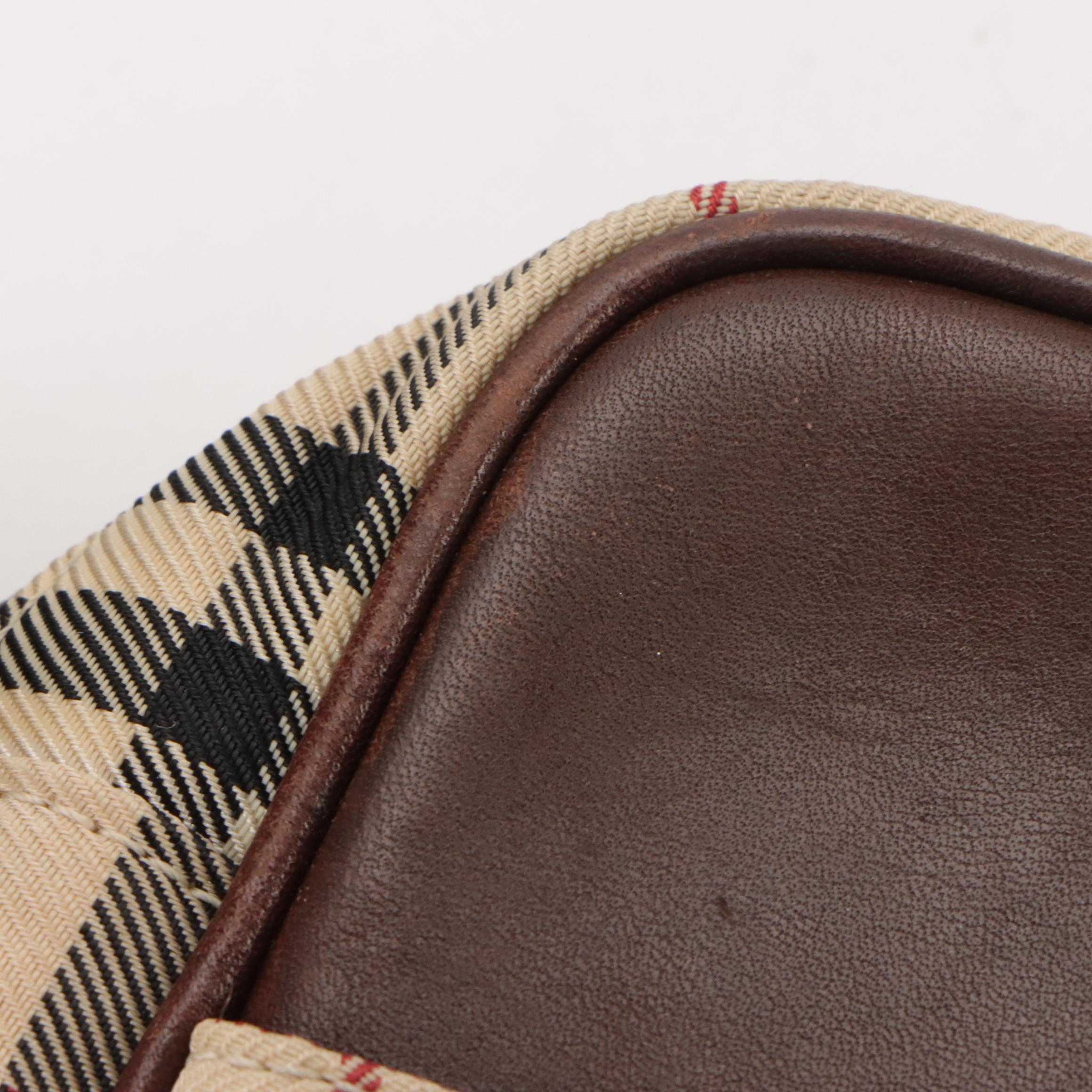 Burberry Crossbody Bag in Nova Check Nylon Canvas and Dark Brown Leather