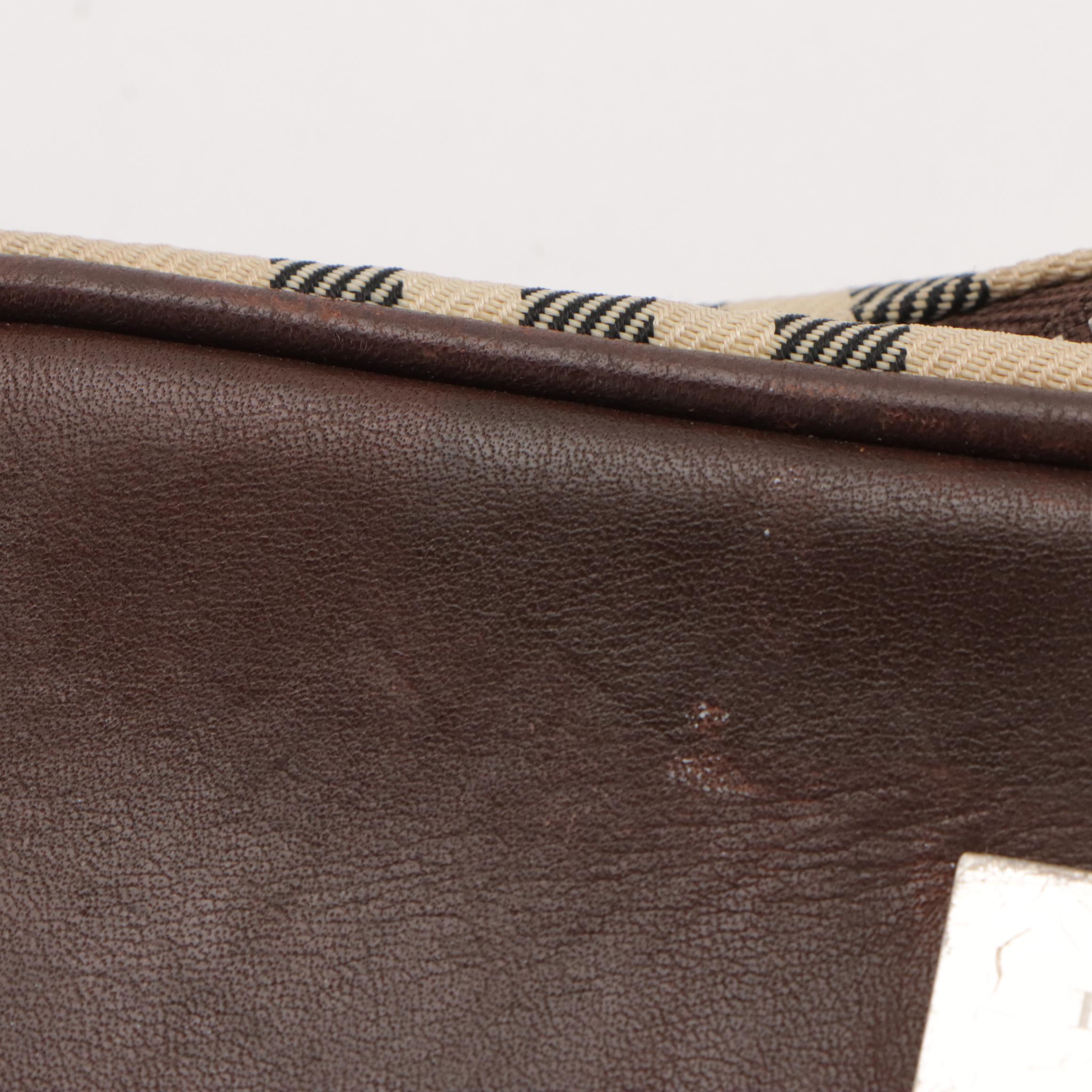 Burberry Crossbody Bag in Nova Check Nylon Canvas and Dark Brown Leather