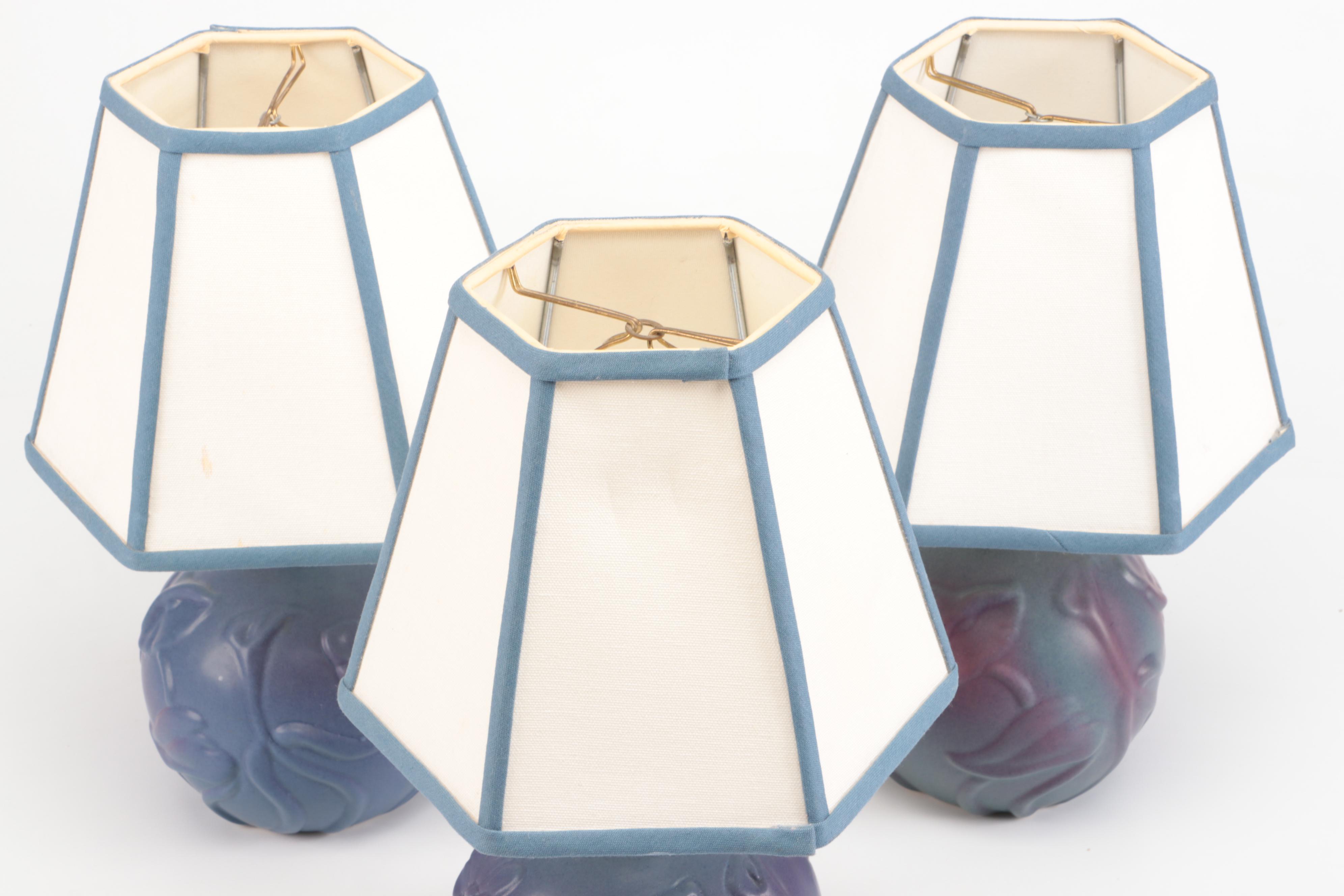 Van Briggle Pottery Floral Ceramic Table Lamps