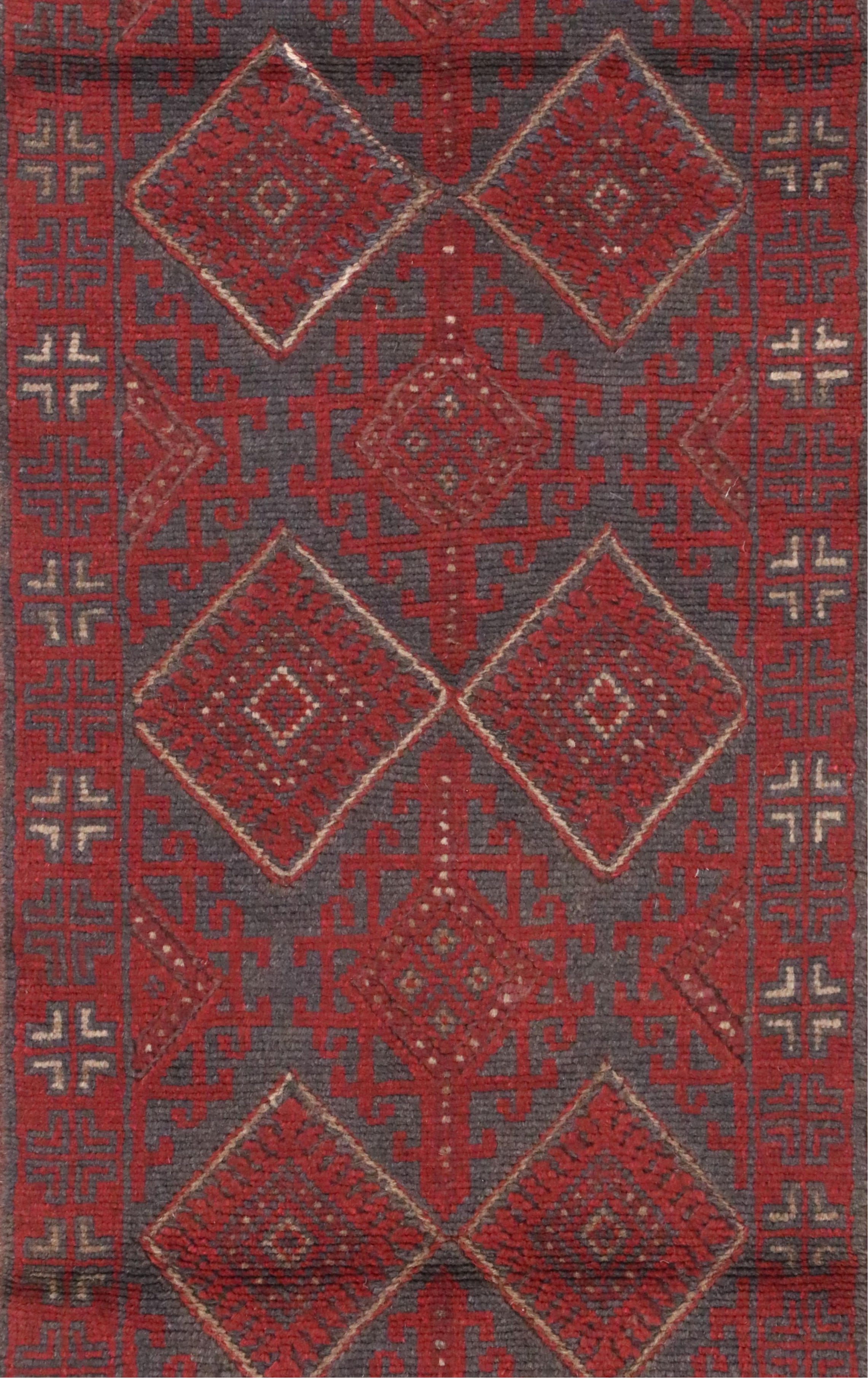 2'2 x 8' Hand-Knotted Afghan Mashwani Carpet Runner